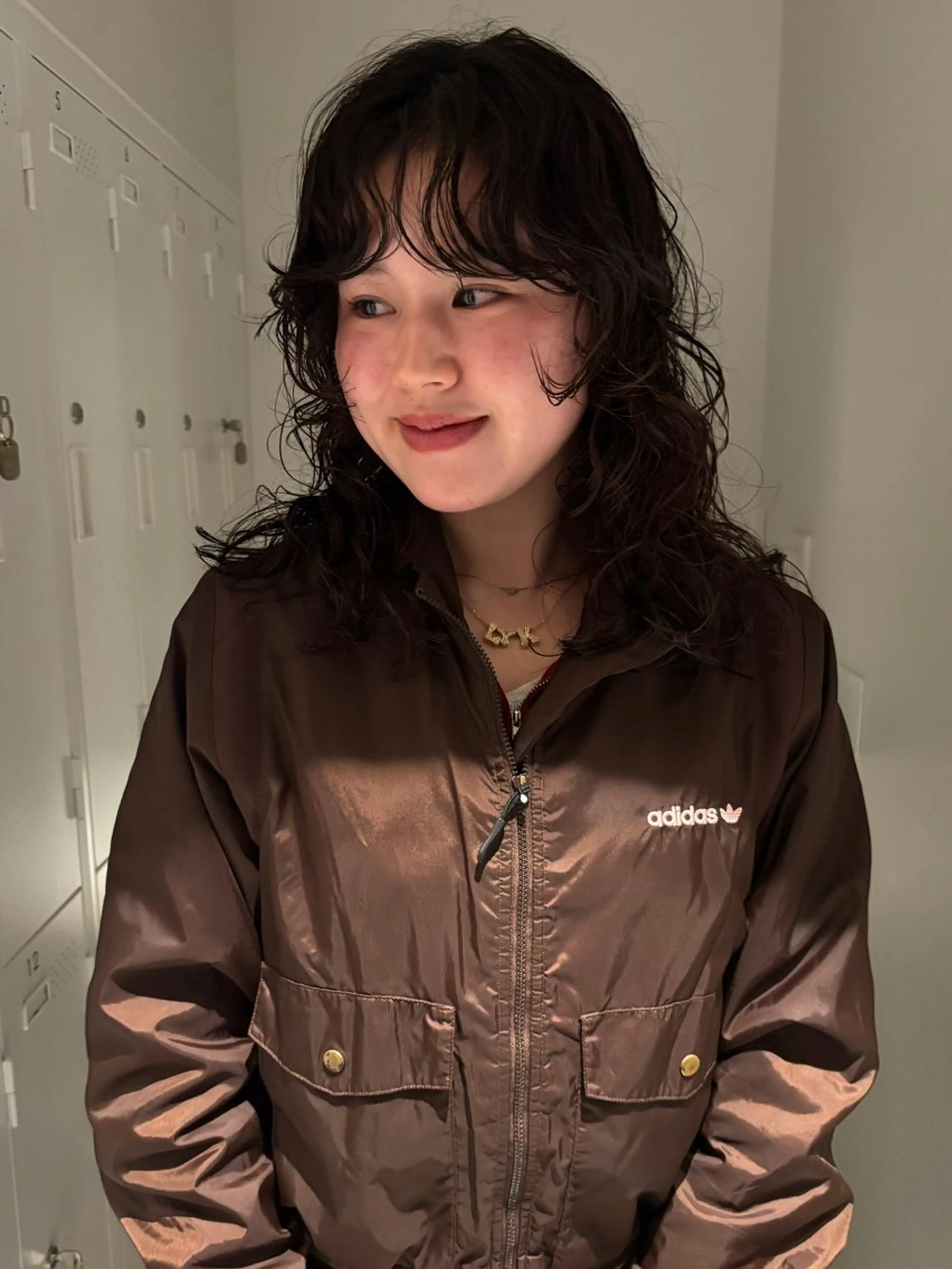 セミロング パーマ 透明感カラー/パーマ オレンジmiyo⭐️のヘアスタイル