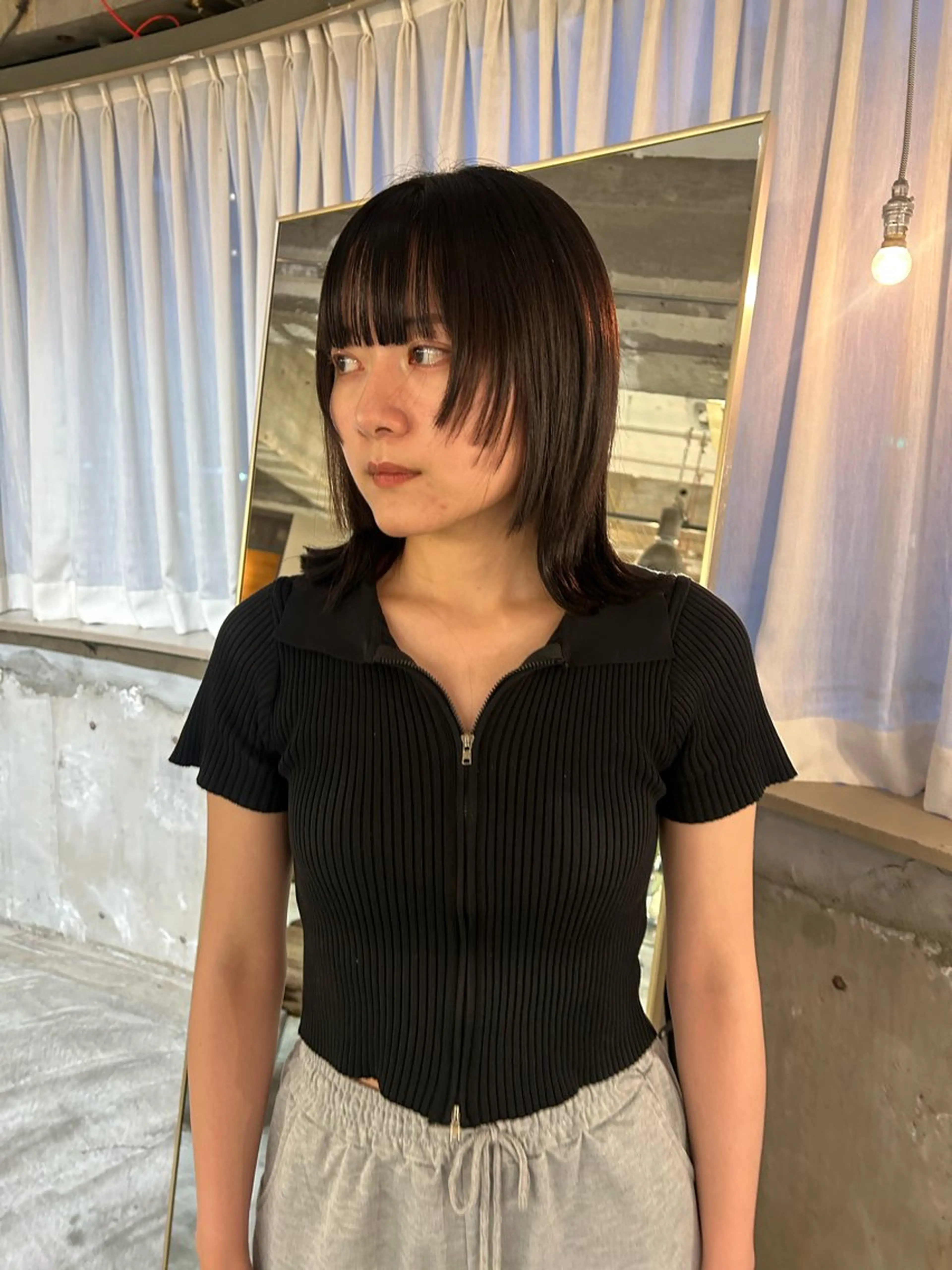 ミディアム カラー ボブレイヤー ボブ レイヤーカット カット 海外レイヤー /NAGISAのヘアスタイル