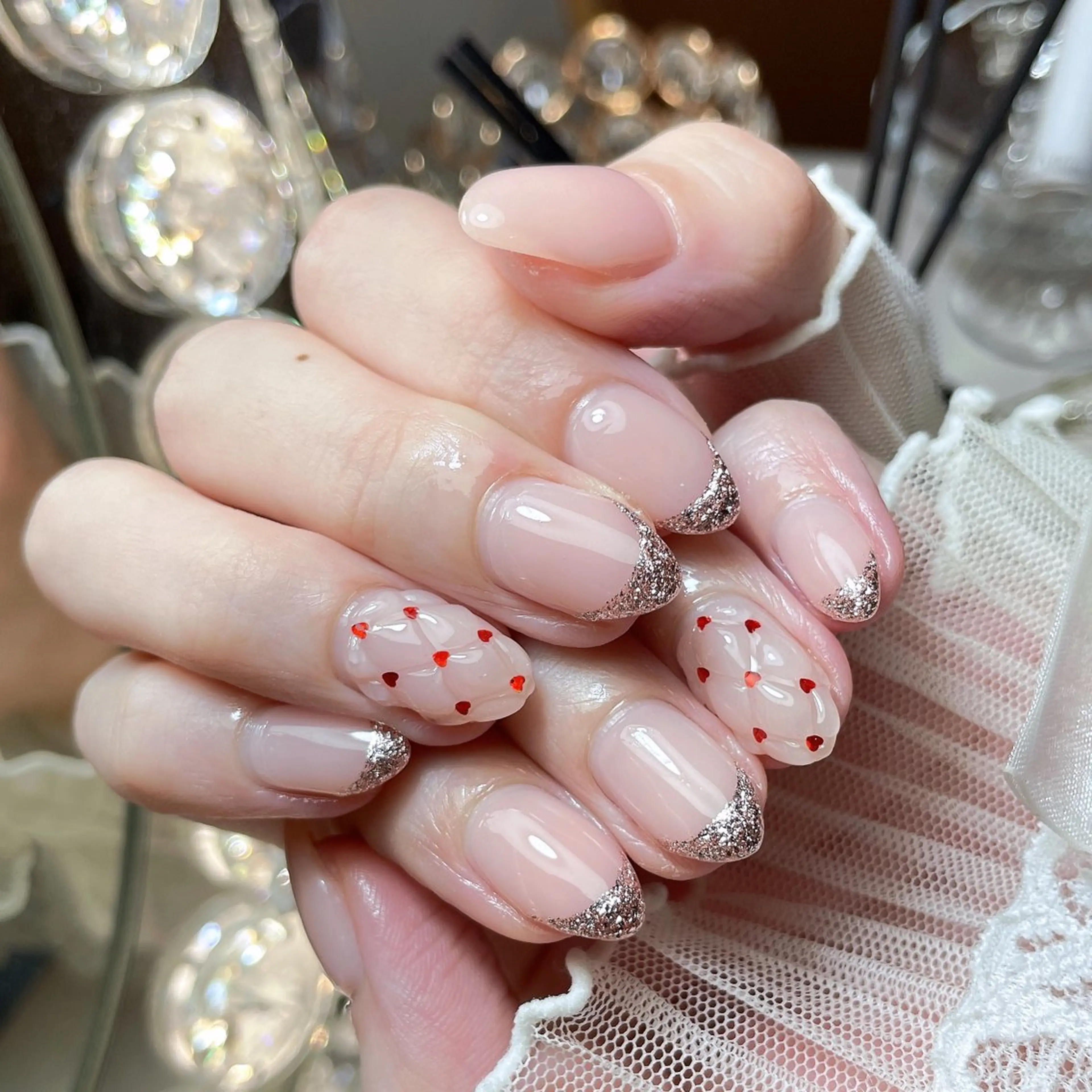 ネイル 23時まで❤︎韓国、 ワンホンネイルのネイルデザイン