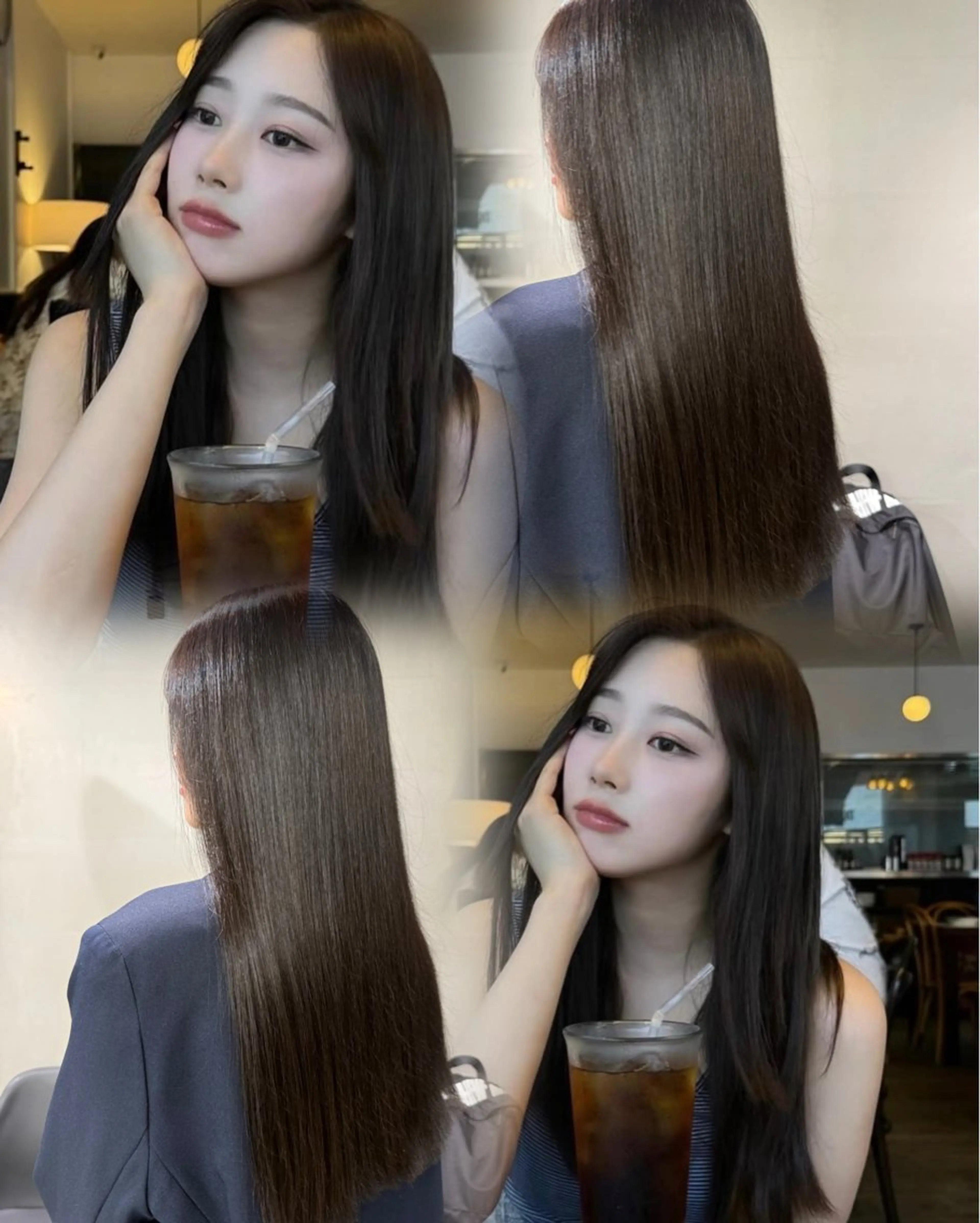ロング カット ヘアカラー トリートメント 韓国🫧髪質改善🫧 縮毛矯正🫧陽菜🫧のヘアスタイル