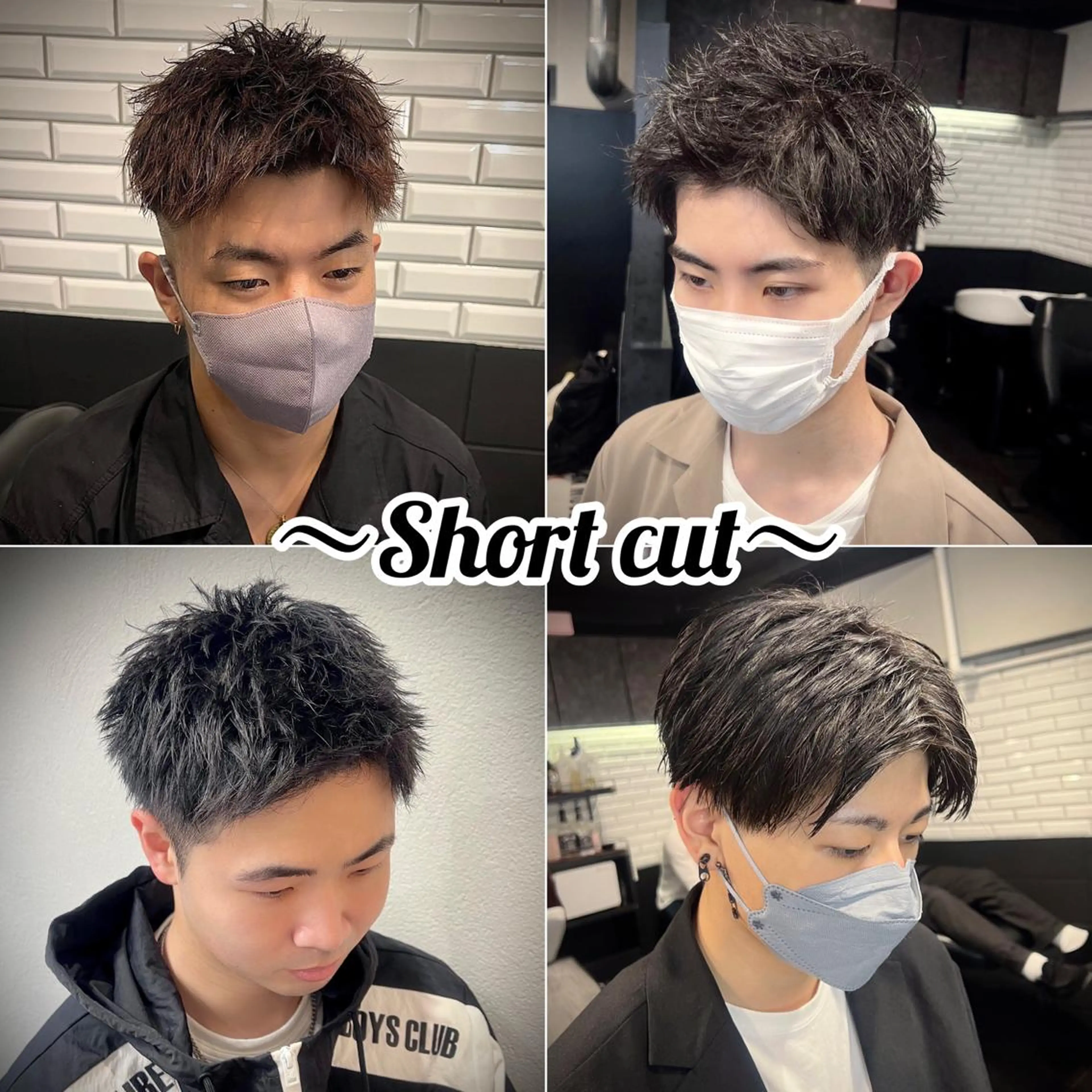 ショート カラー パーマ メンズ ショートヘア カット トリートメント メンズ特化/パーマ/ メッシュ/竜成のヘアスタイル