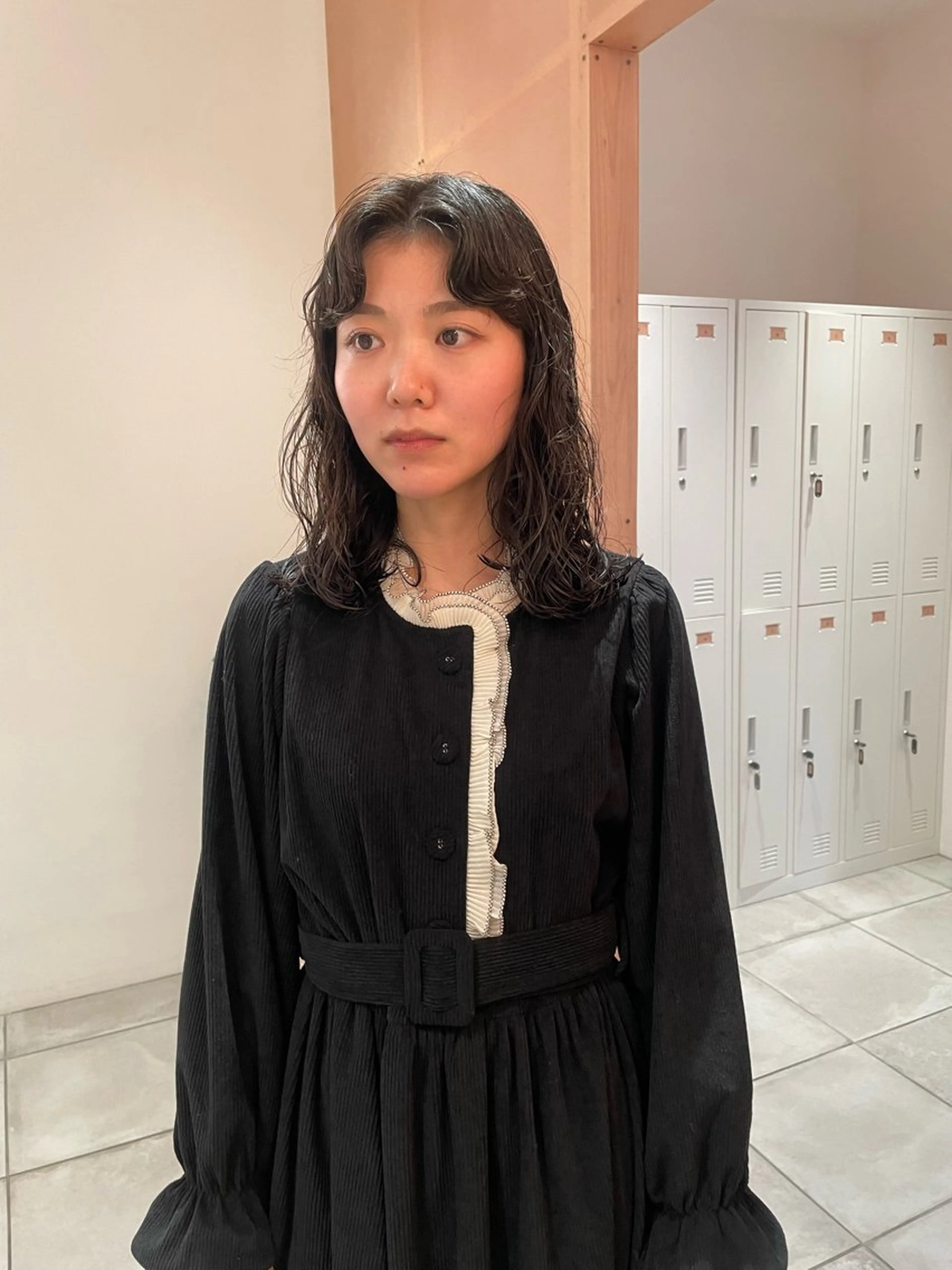 ミディアム パーマ カット パーマ トリートメント 前原  千尋のヘアスタイル