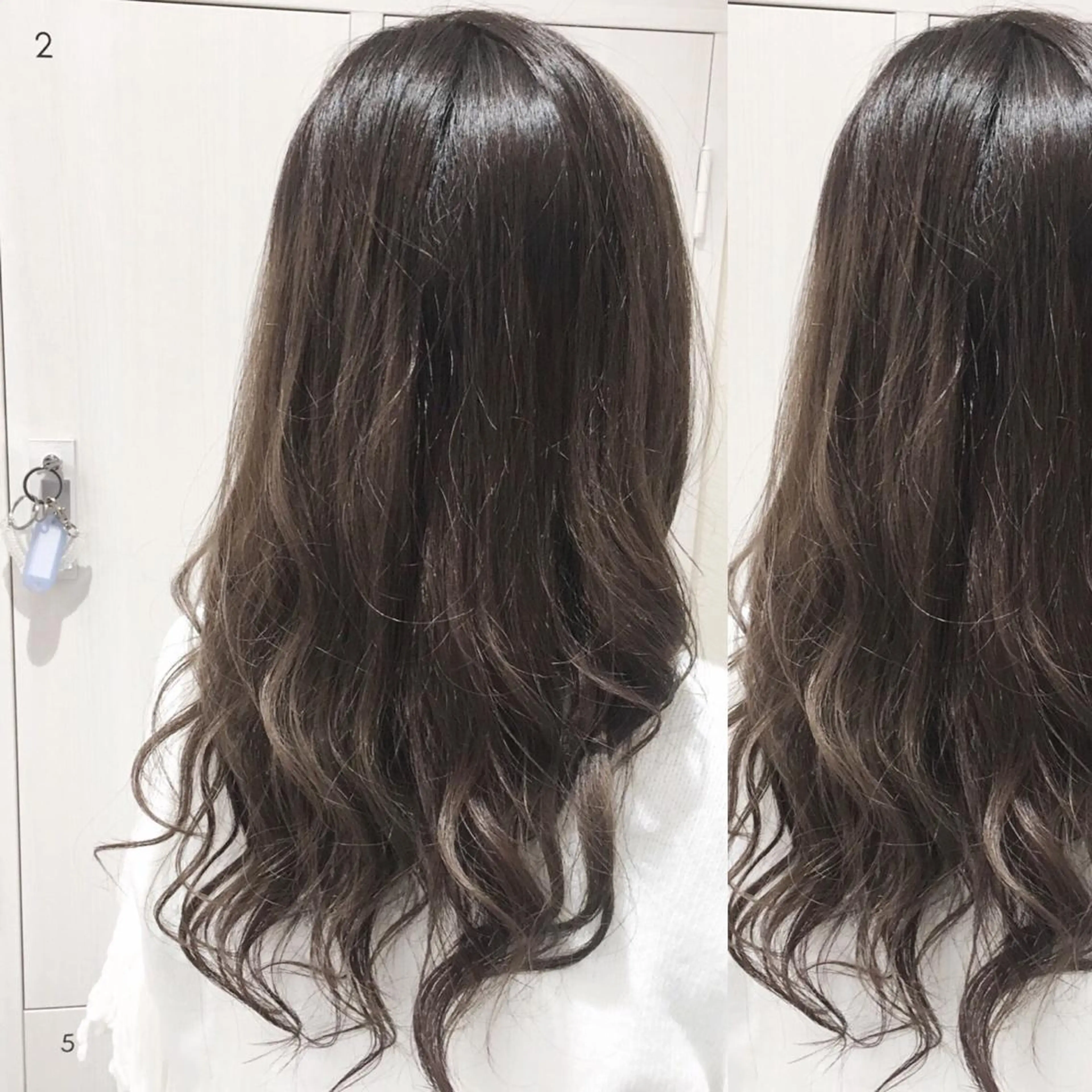 ロング カラー アッシュ アッシュグレー イルミナカラー 三鷹で1番ショート ボブをカットする新谷のヘアスタイル