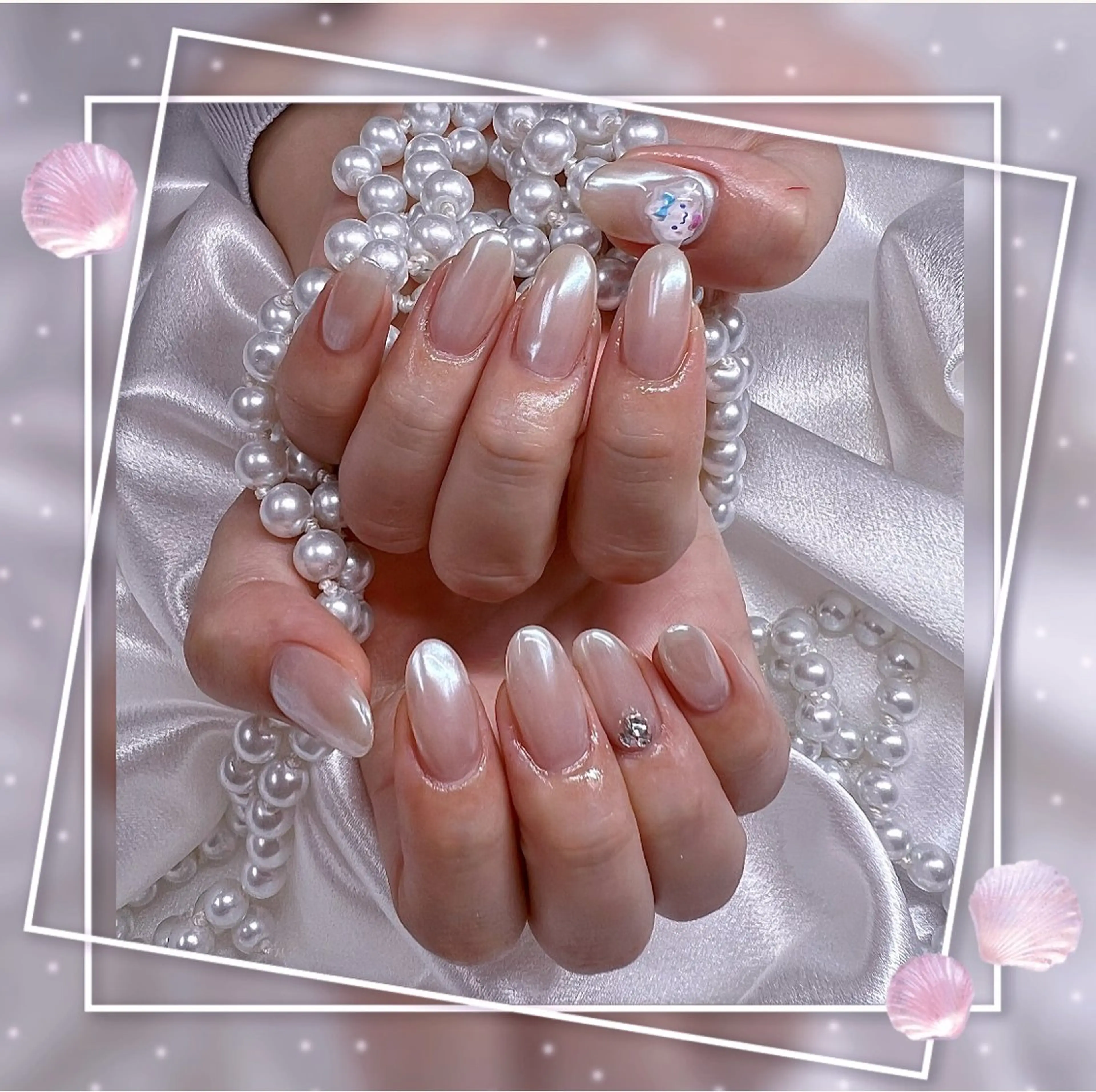 ネイル グラデーション キラキラネイル 韓国ネイル マグネットネイル ピンク ハンドネイル Chill Nailsalonのネイルデザイン