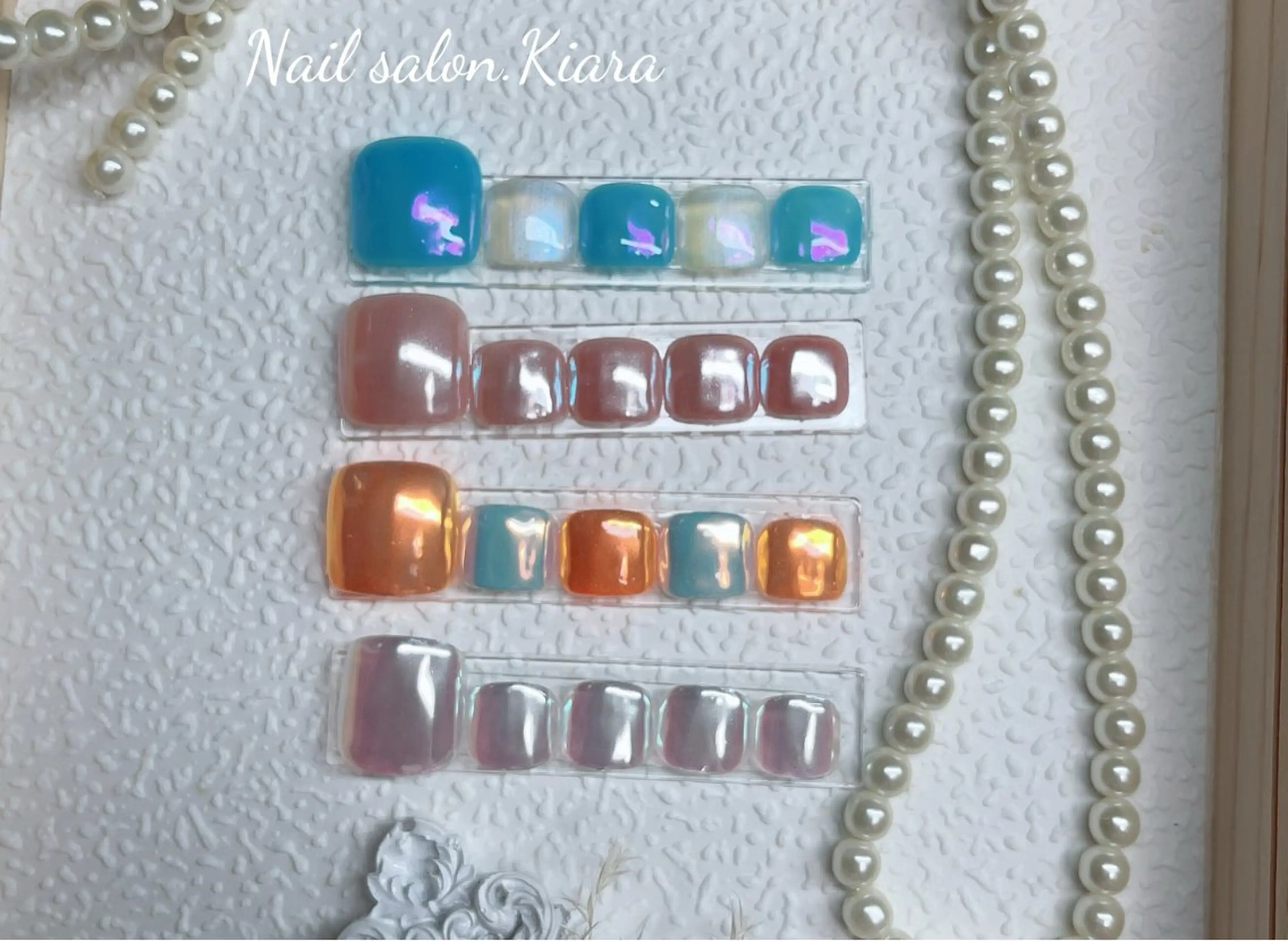 ネイル フットネイル ミラーネイル フットネイル 🍭Kiara Nail🍭のネイルデザイン