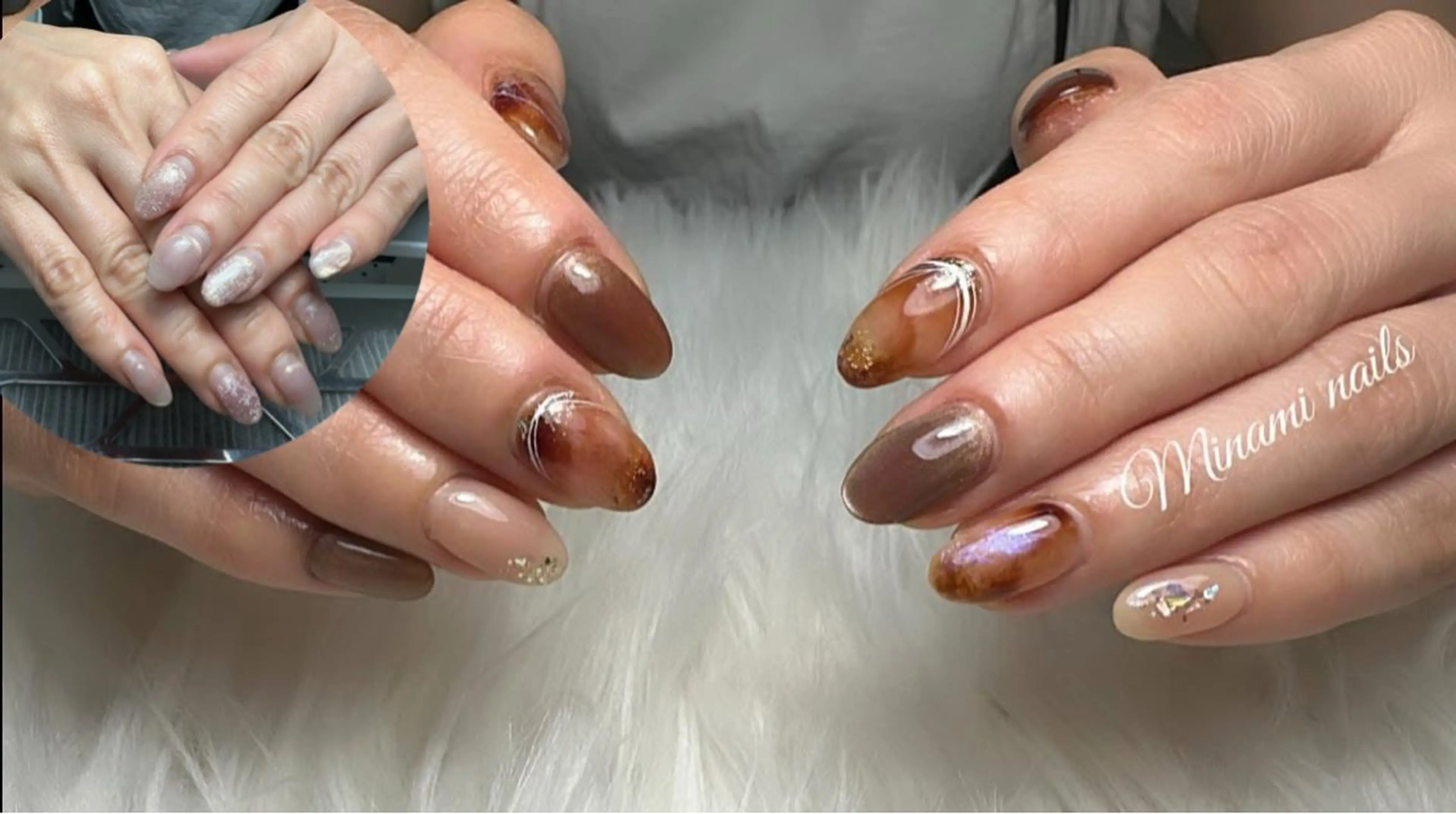 ネイル ブラウン ニュアンスネイル Minami Nailsのネイルデザイン