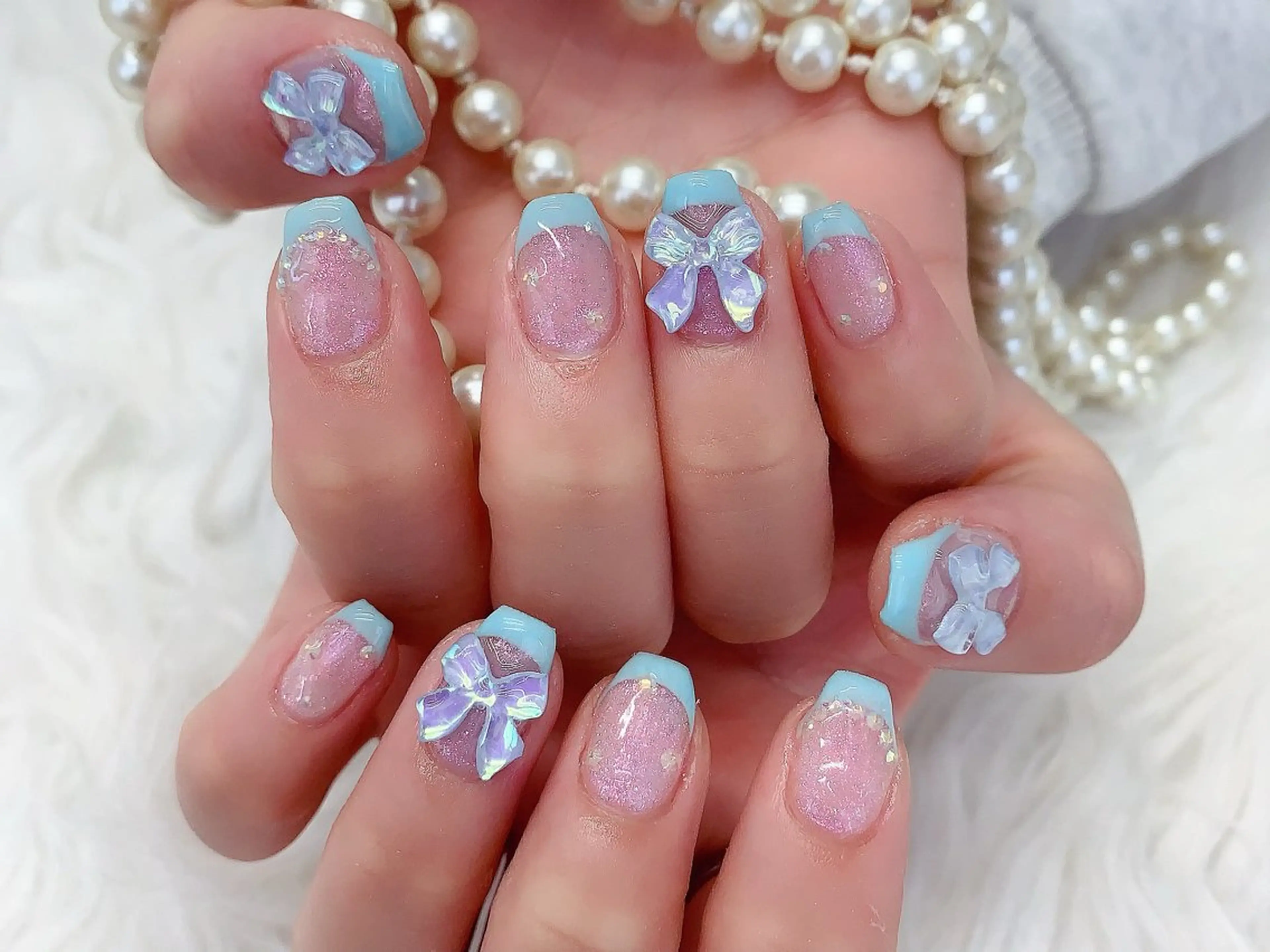 ネイル ハンドネイル ネイルサロンAiri 長さ出し·シンプルのネイルデザイン