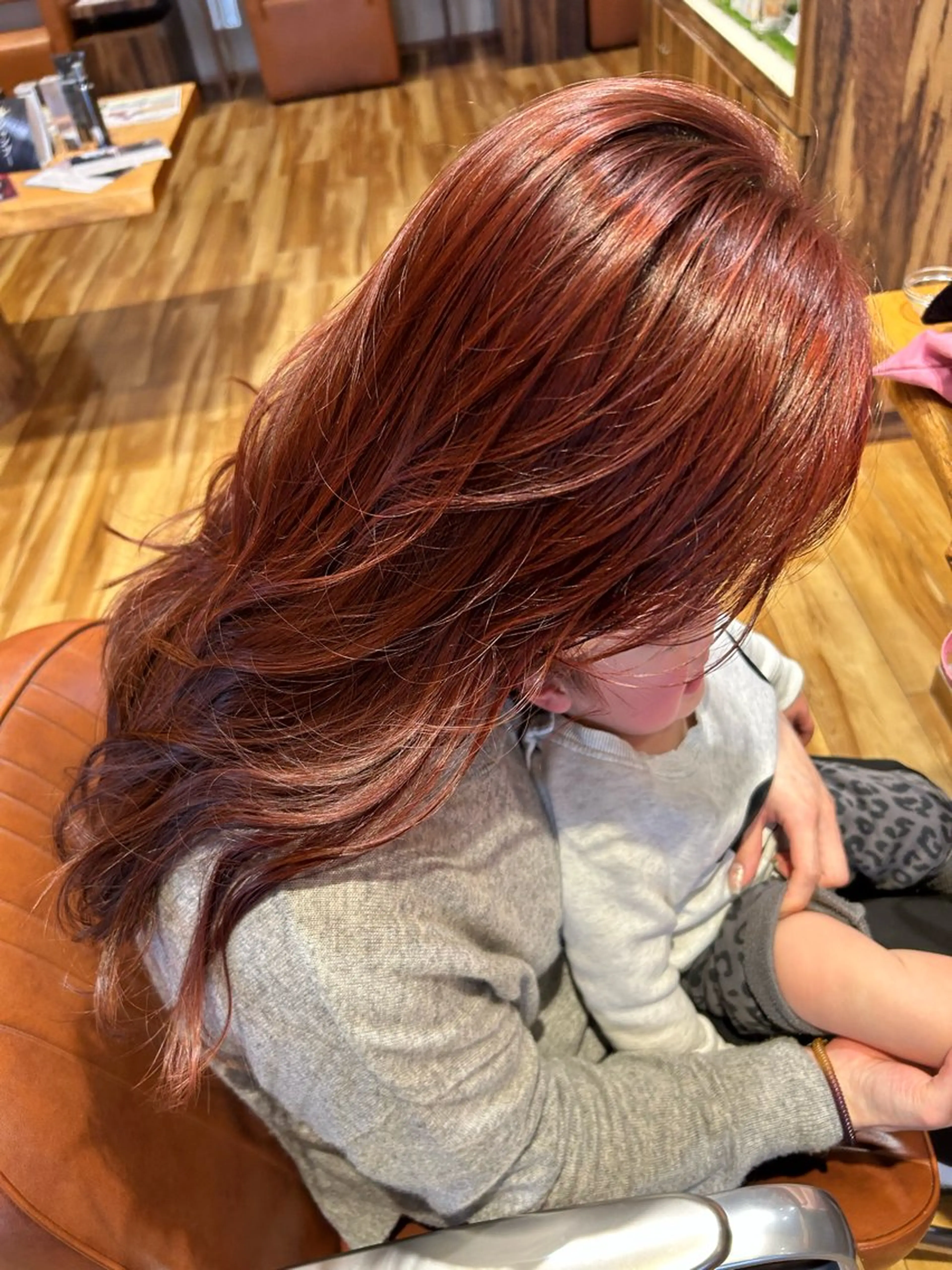 ロング カラー ブリーチ ブラウンカラー ブリーチなしカラー ピンクカラー ピンクブラウン manami ♡のヘアスタイル