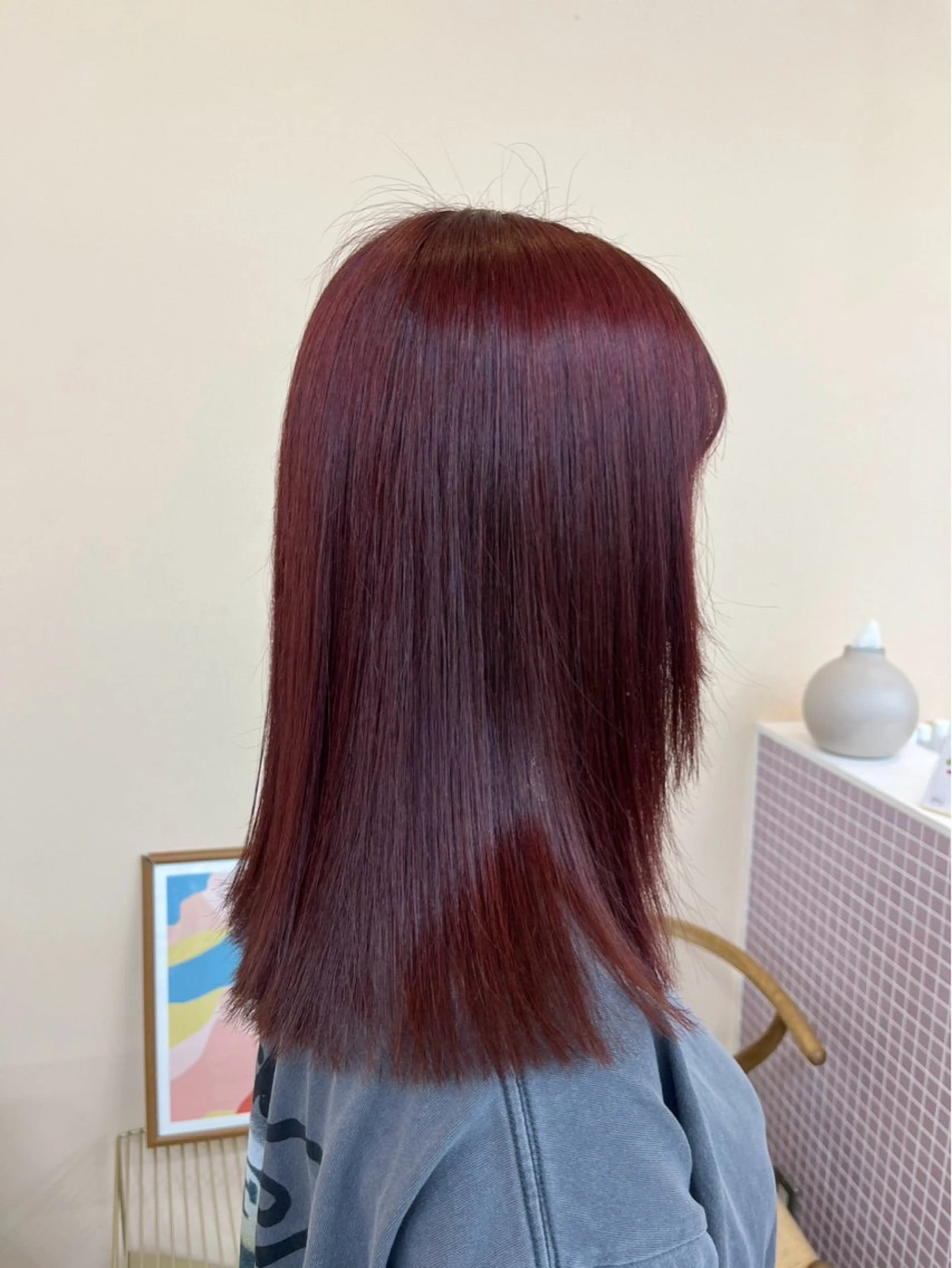 ミディアム runa/栄/パーマ /ブリーチモデルのヘアスタイル