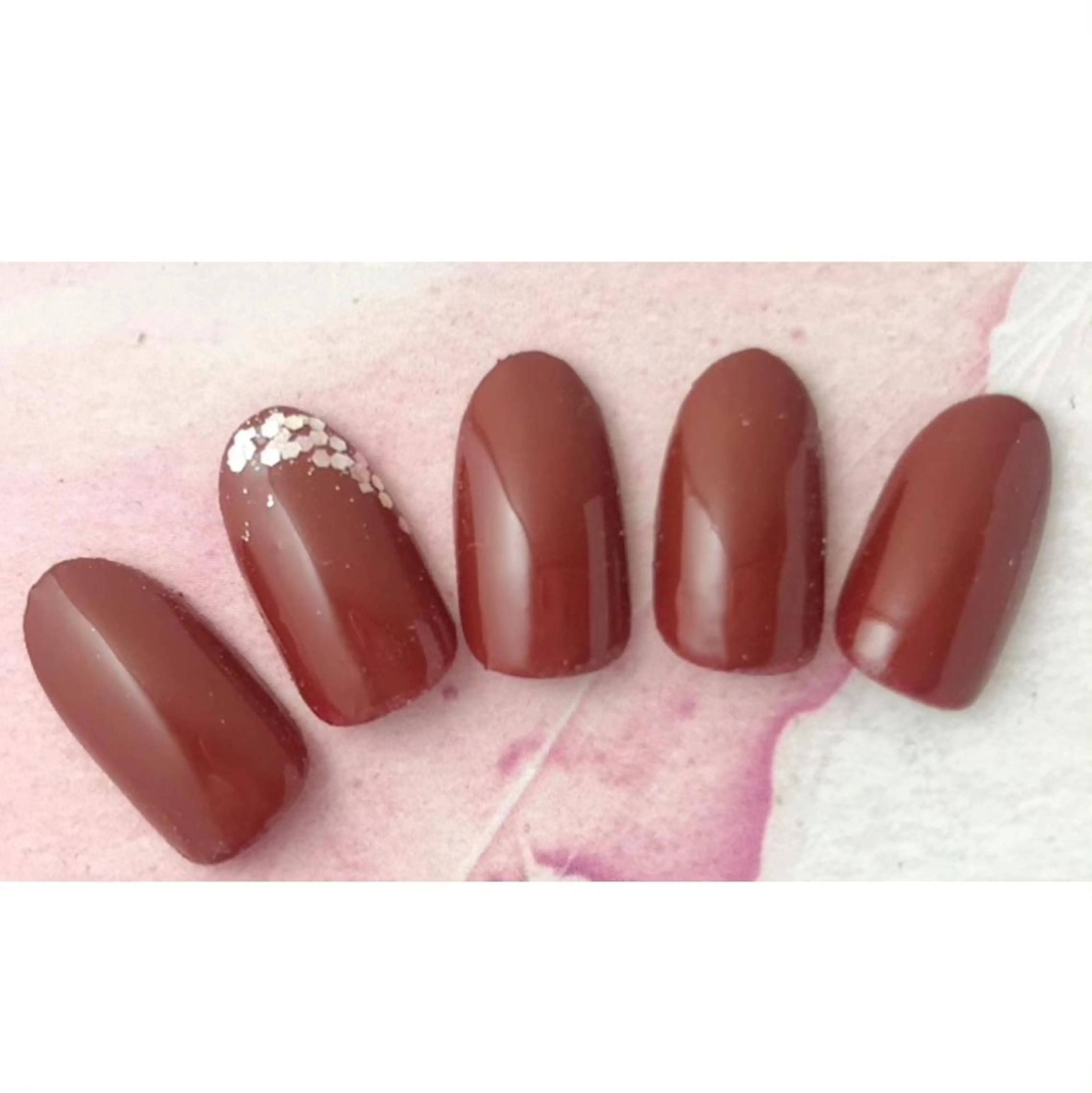 オフなし✨シンプルコース(ワンカラーorカラグラorラメグラに片手1本ずつストーンまたは10本ラメライン)フレンチ不可の写真