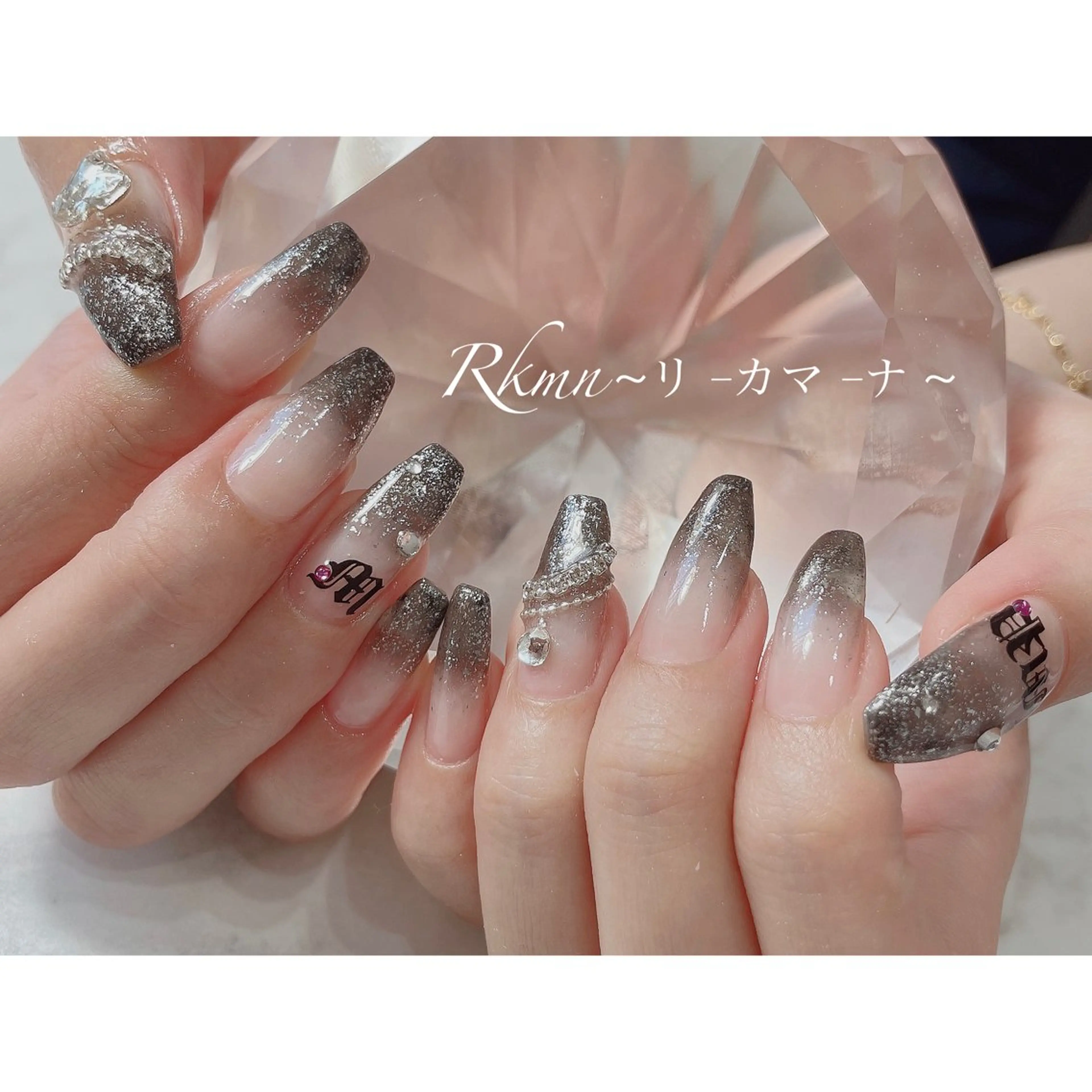 ネイル アートネイル グラデーション ハート ラメ(グリッター) 春ネイル ハンドネイル フットネイル ハンドケア Rkmn ~リ-カマ-ナ~のネイルデザイン