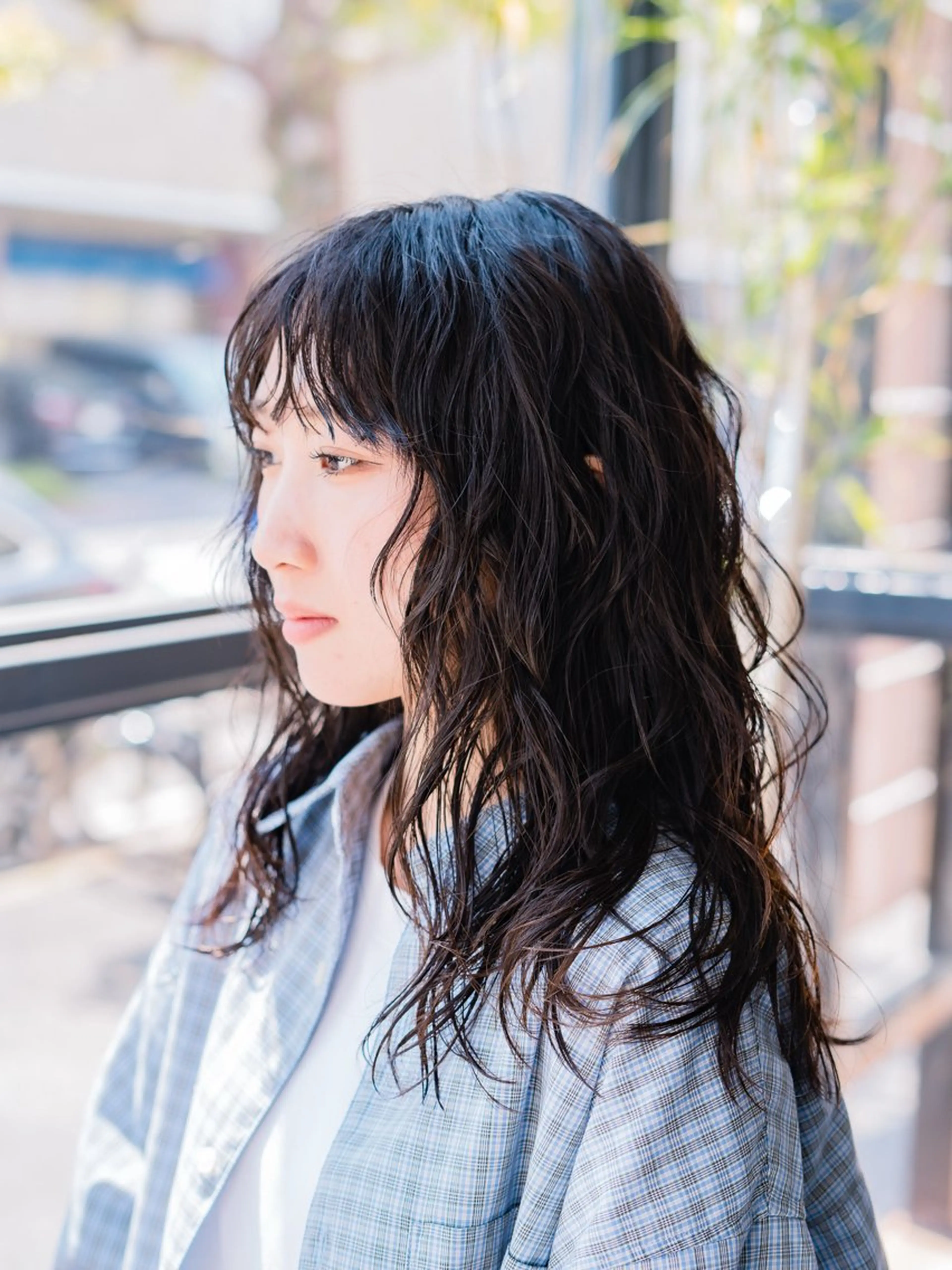 セミロング パーマ セミロングパーマ デジタルパーマ 難波 侑希のヘアスタイル