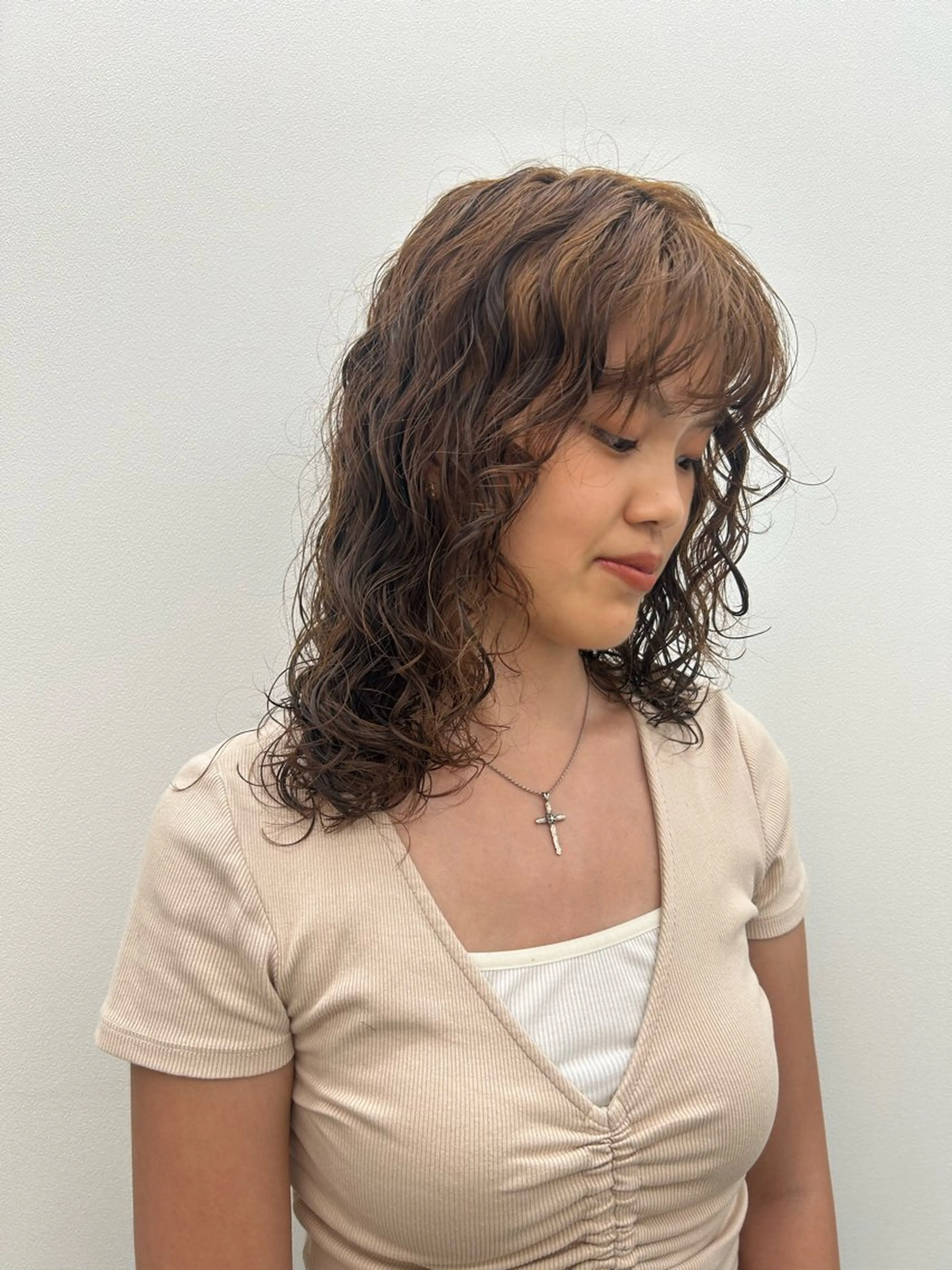 ロング パーマ カット パーマ 加本 翼のヘアスタイル