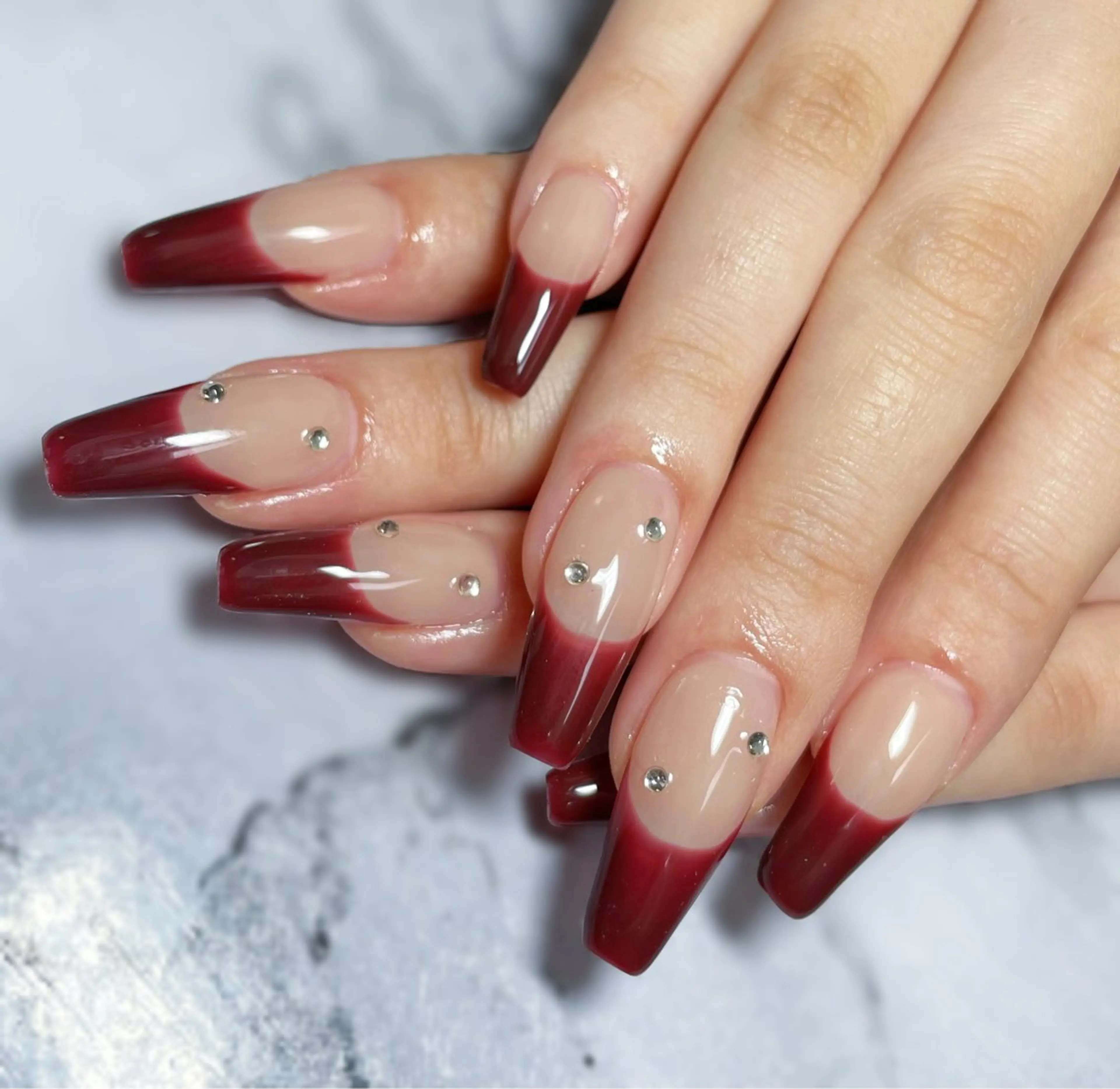 ネイル フレンチネイル 冬ネイル クリスマス ハンドネイル S.NAIL Suuのネイルデザイン