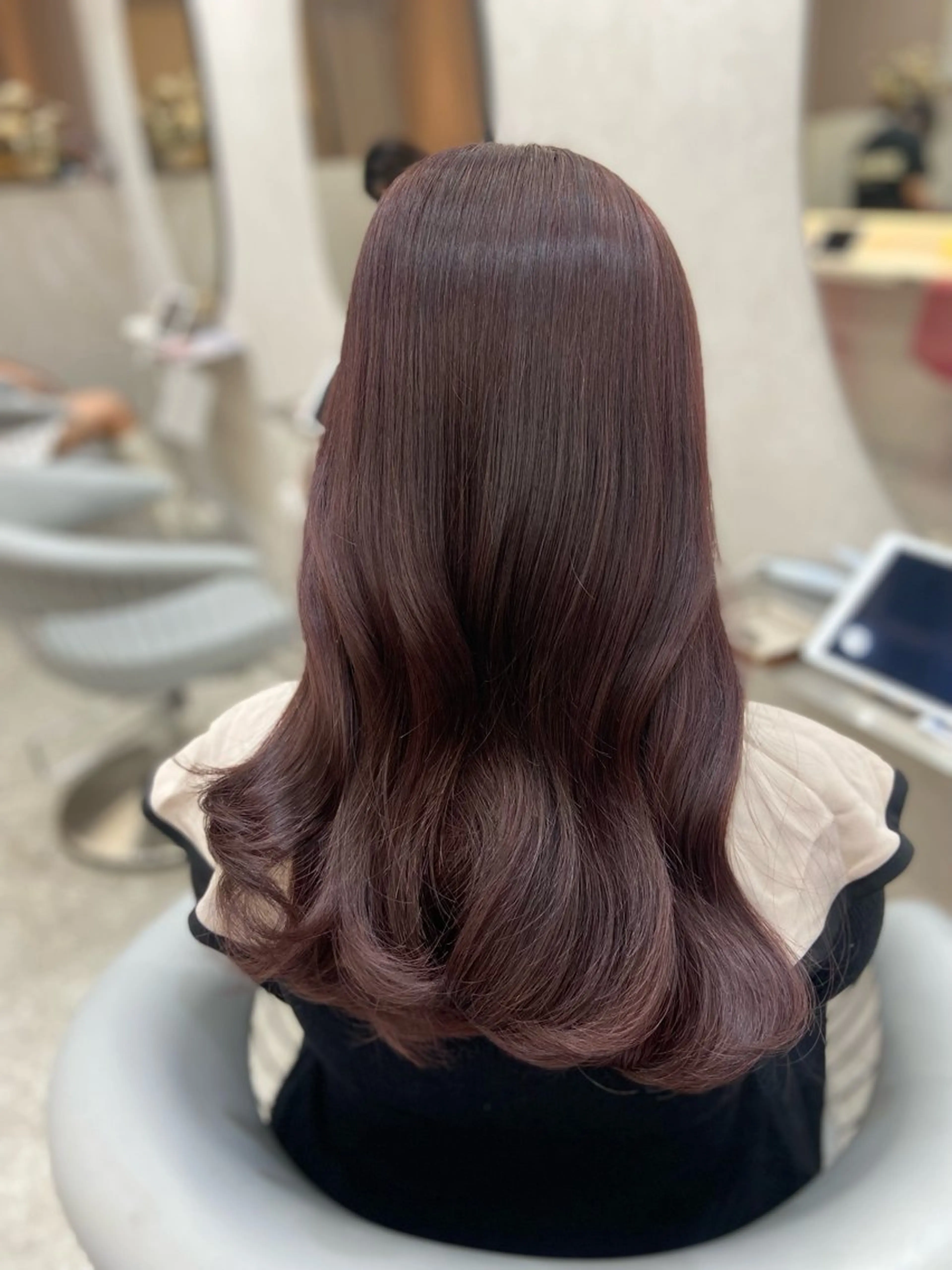 ロング カラー ブラウンカラー ラベンダーカラー 新宿/韓国ヘア 中明度カラー/かやのヘアスタイル