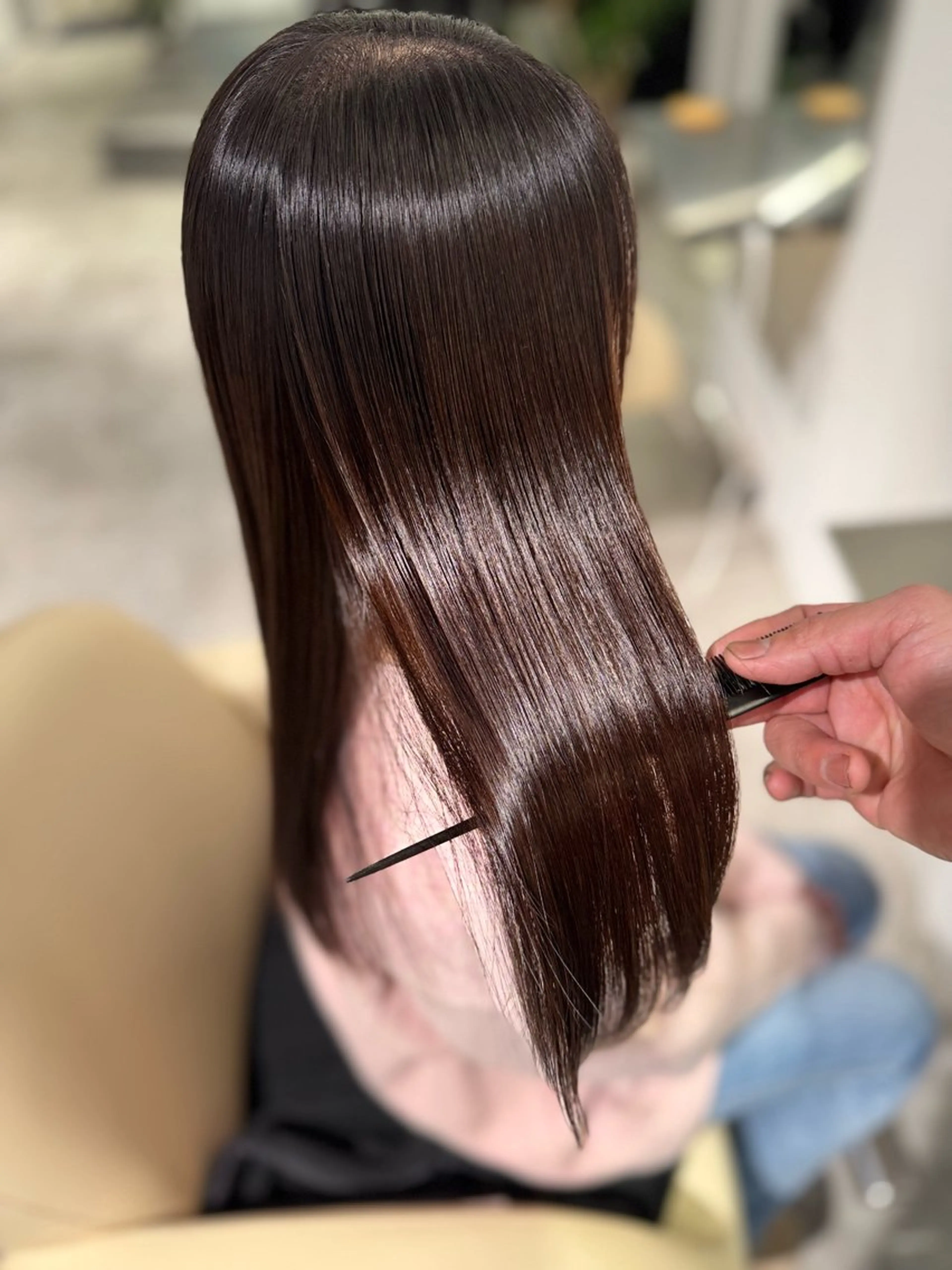 ロング カラー 髪質改善 レイヤーカット トリートメント 夜23時まで予約🉑 reverieあきらのヘアスタイル