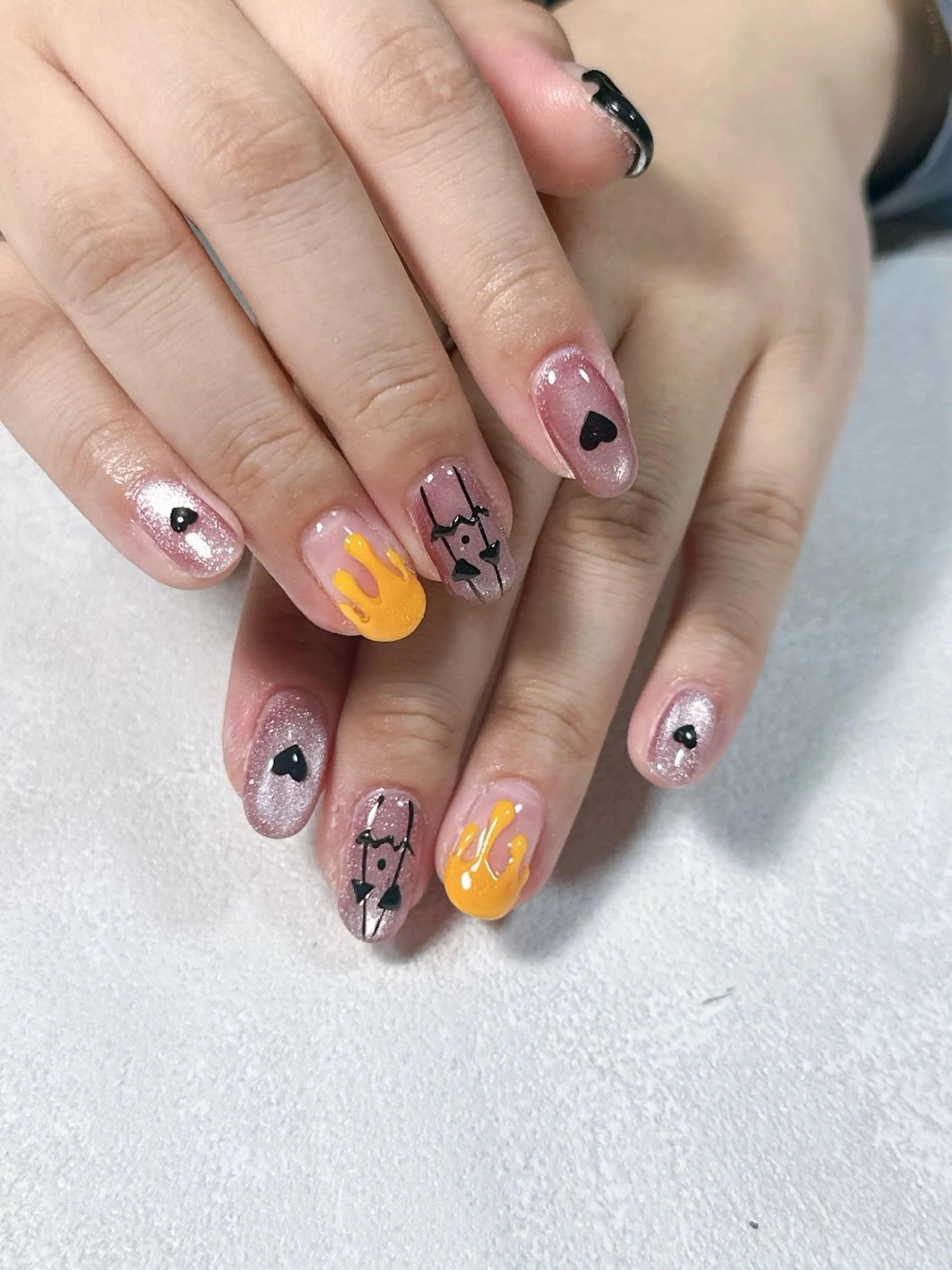ネイル オーロラネイル ブルー フットネイル フレンチネイル ジェルネイル kiki nail たまプラーザのネイルデザイン