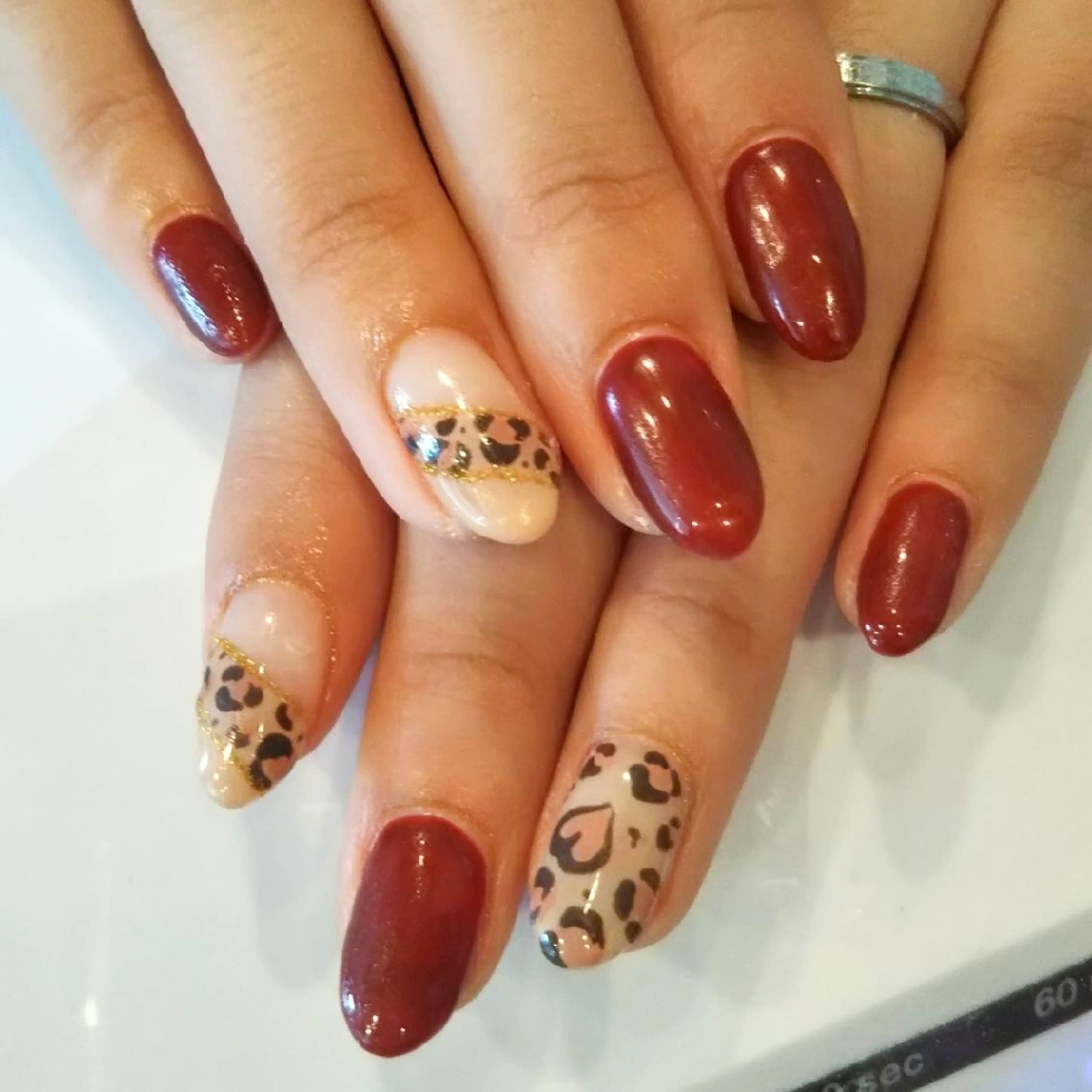 ネイル アニマル柄 ハート ハンドネイル private salon mieのネイルデザイン