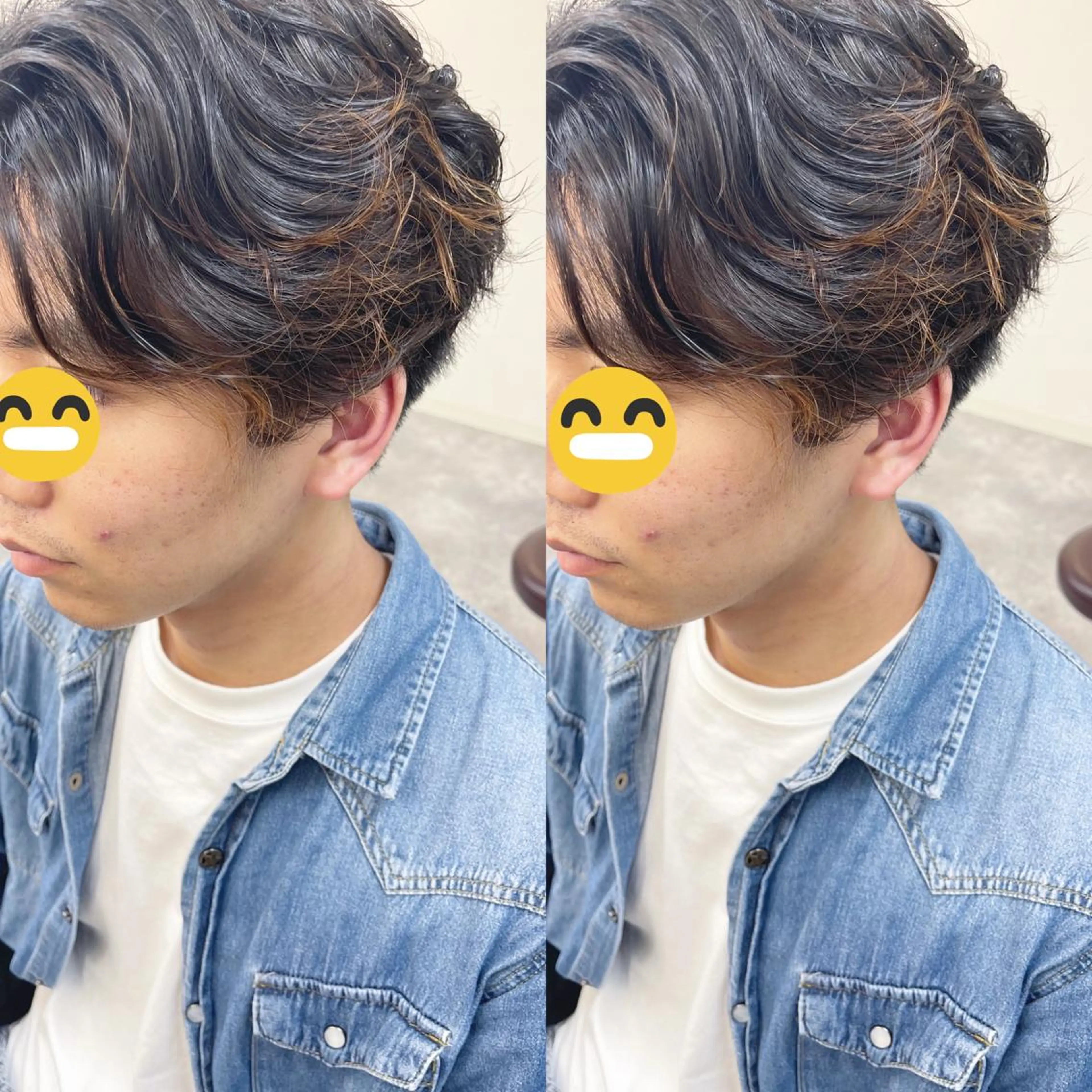 メンズ センターパート メンズパーマ ツーブロック カット パーマ H (エイチ) 烏丸御池店のヘアスタイル