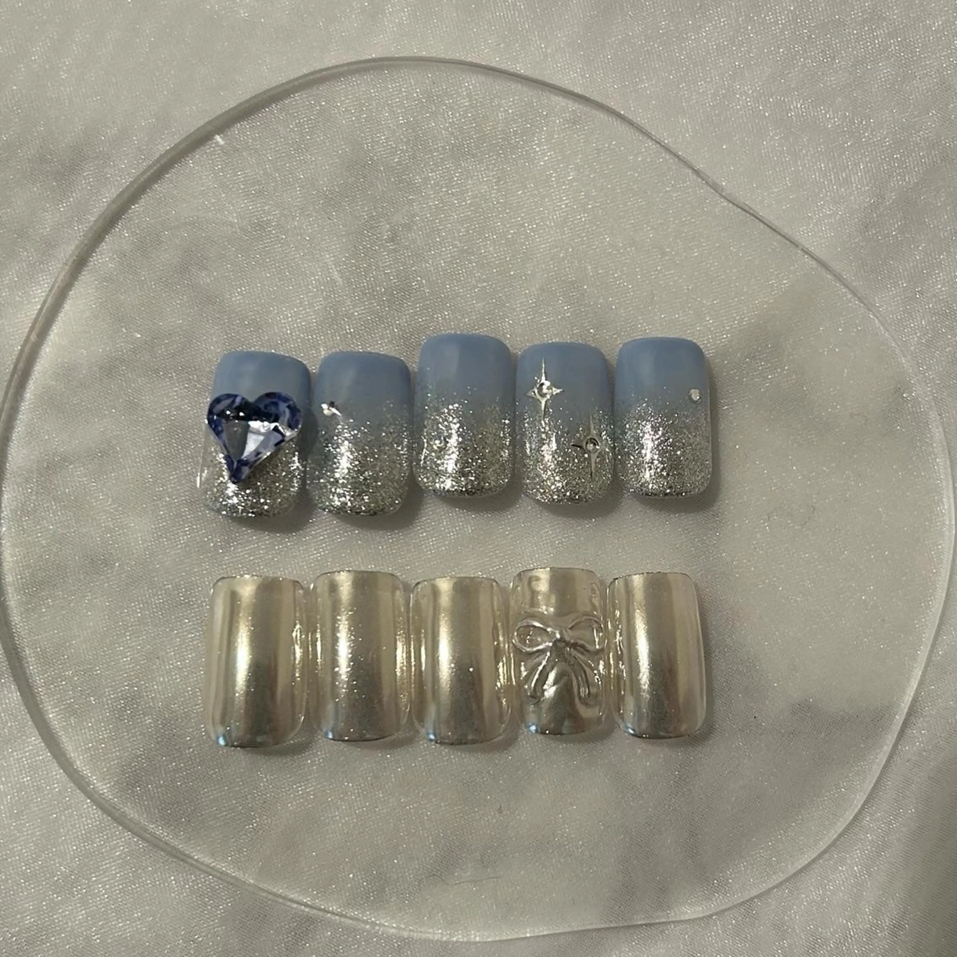 ネイル ブルー 成人式 フレンチネイル ガーリー グラデーション ハンドネイル ハンドケア lyly.nail所属・lylynail YUUKAのネイルデザイン