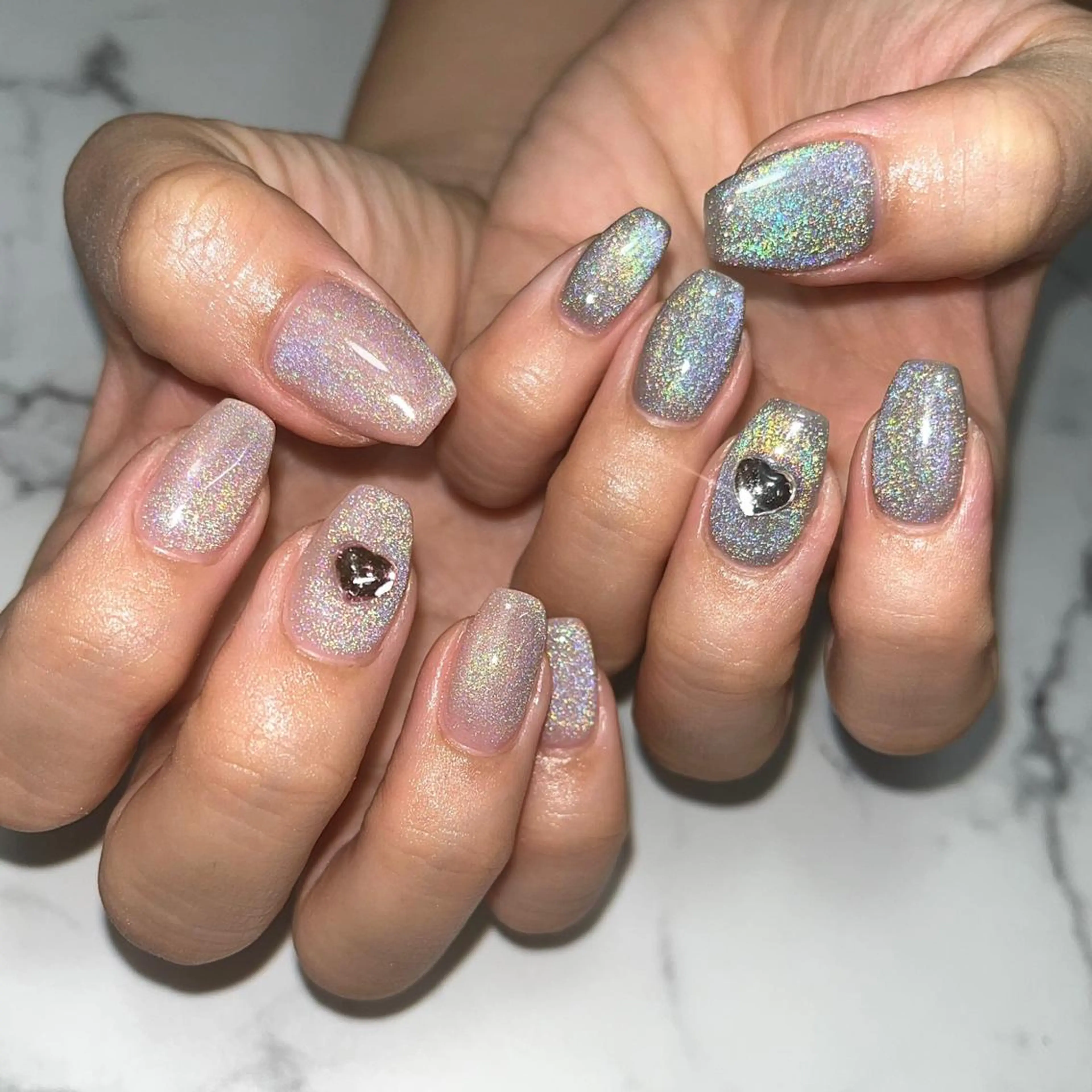 ネイル アートネイル ジェルネイル ハート 韓国ネイル マグネットネイル ハンドネイル NAIL NOWのネイルデザイン