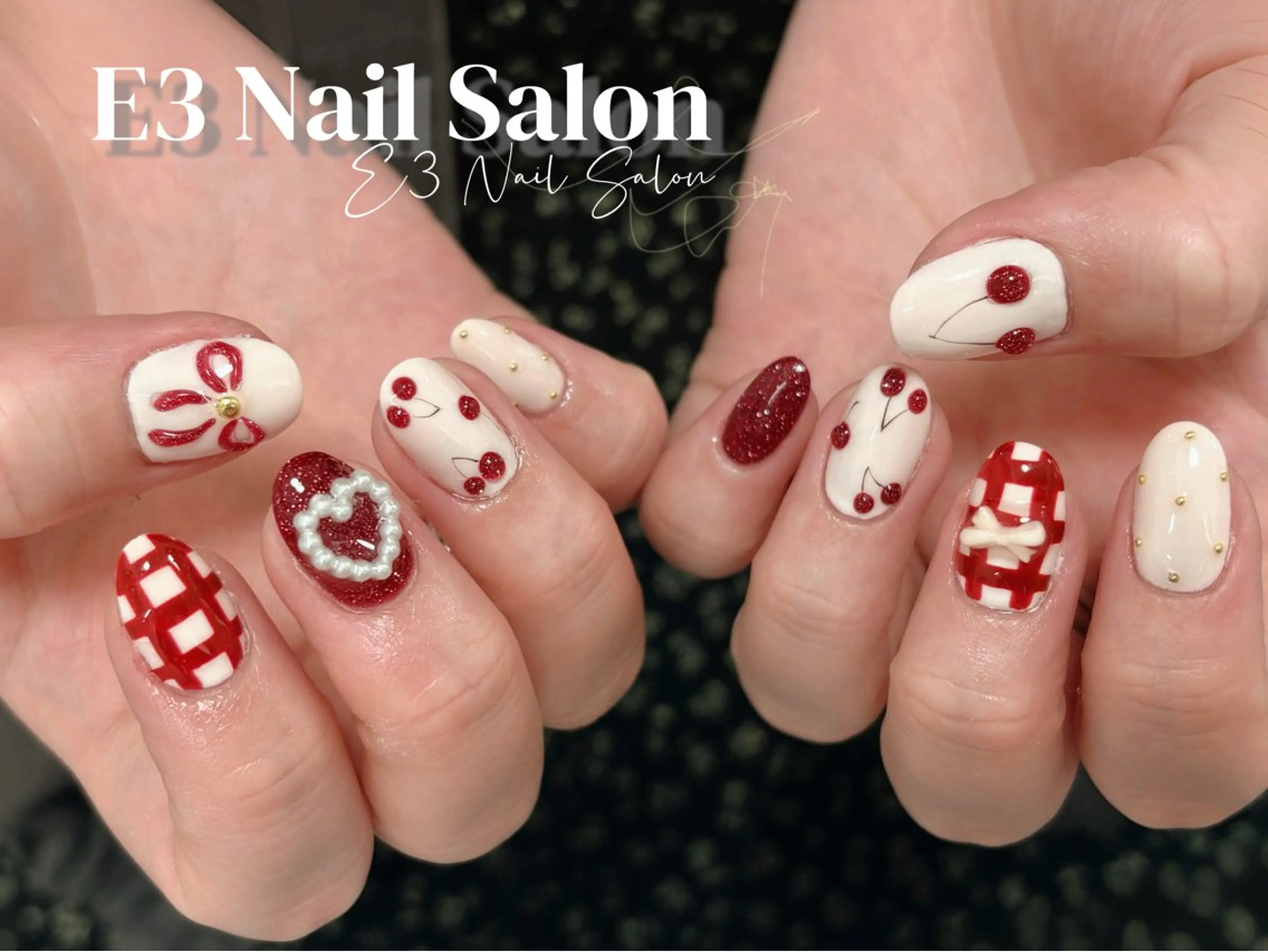 ネイル 桜ネイル フレンチネイル ジェルネイル ガラスフレンチ グラデーション ハンドネイル E3 Nail Salonのネイルデザイン