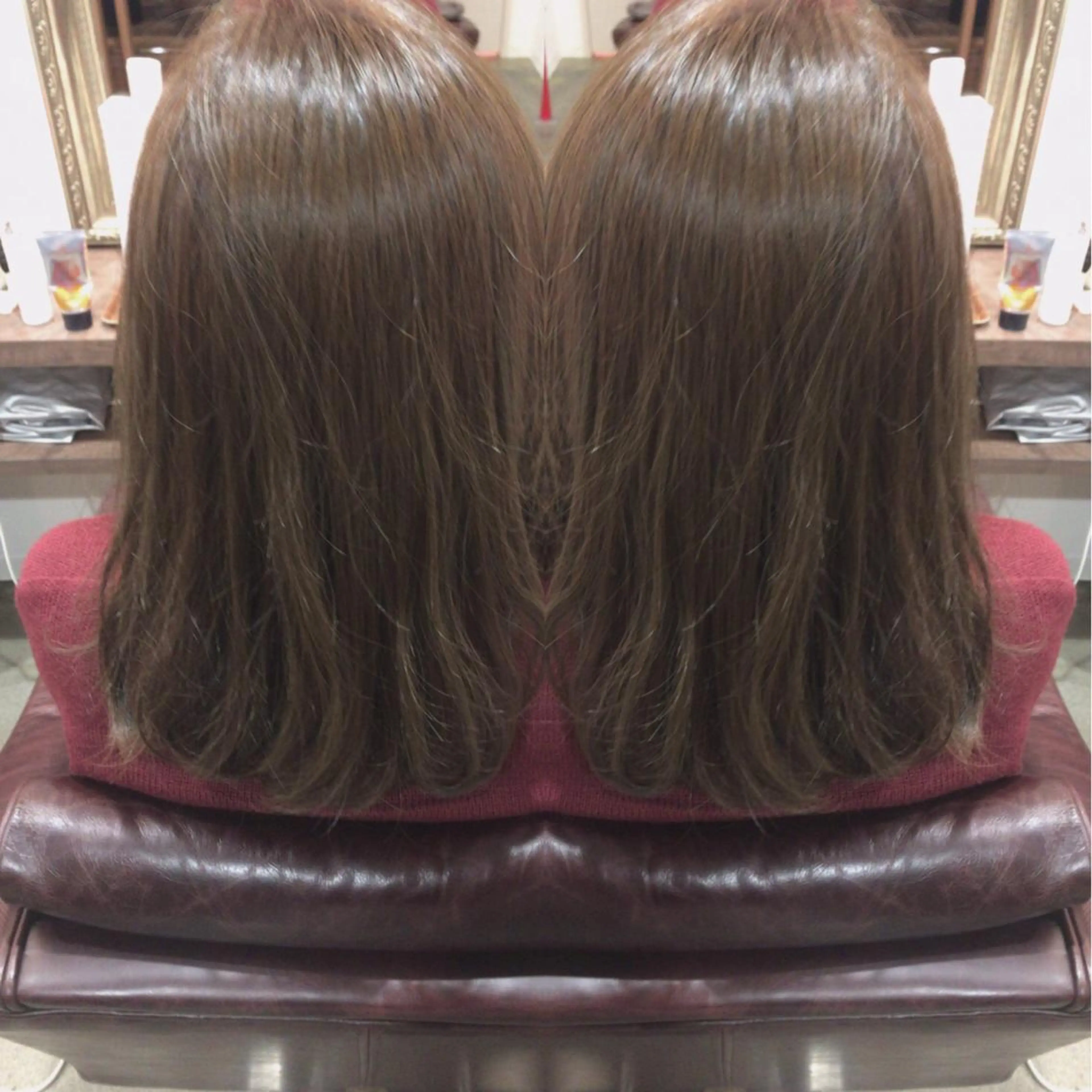 セミロング カラー レイヤーカット匠 イソザキノリユキのヘアスタイル