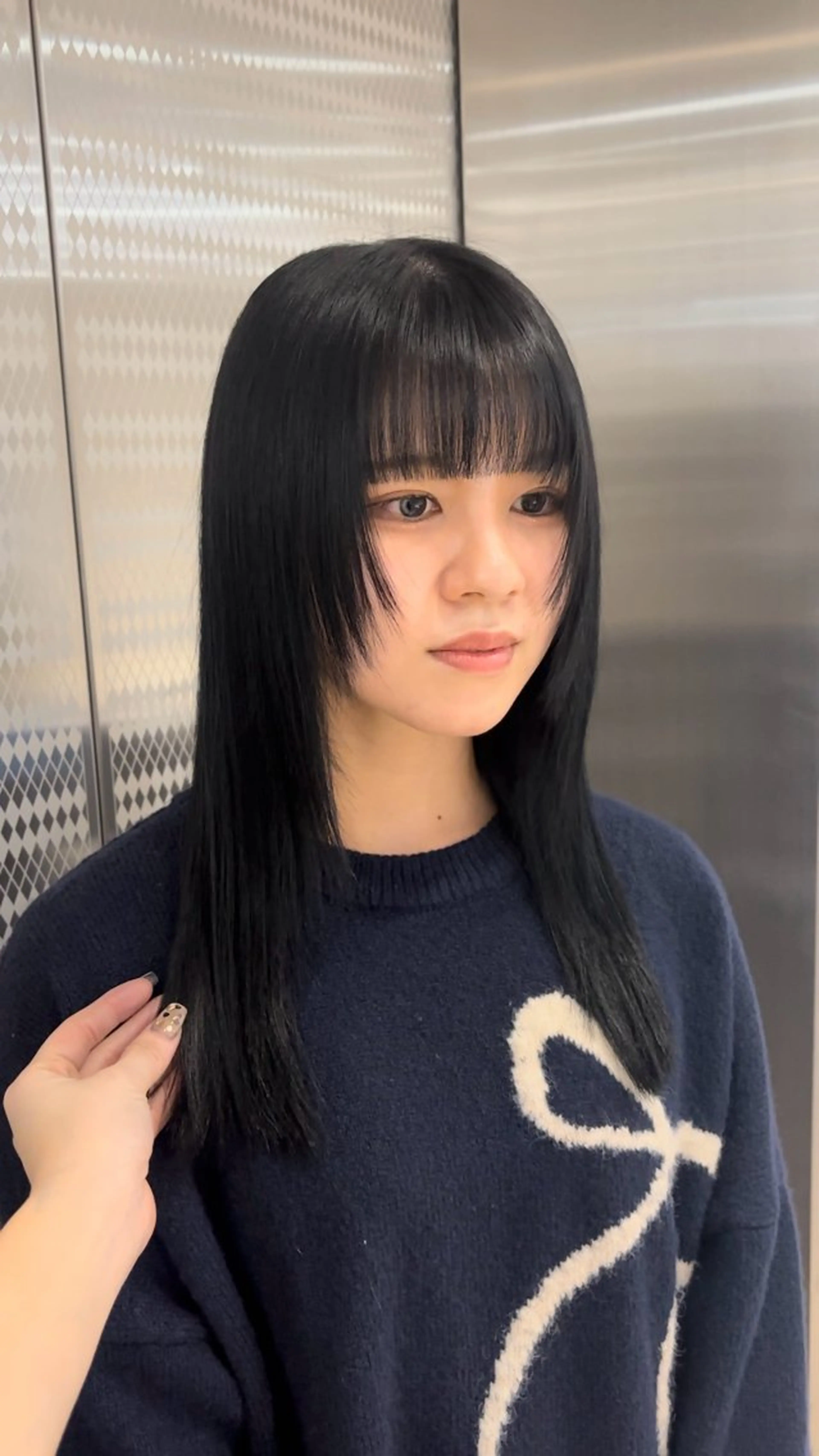 ミディアム カラー 顔周りカット 韓国風ヘア 似合わせカット カット ヘアカラー トリートメント CHAINON×FeM#所属・名駅/sHiHo/透 明感カラー✨🎀/のヘアスタイル