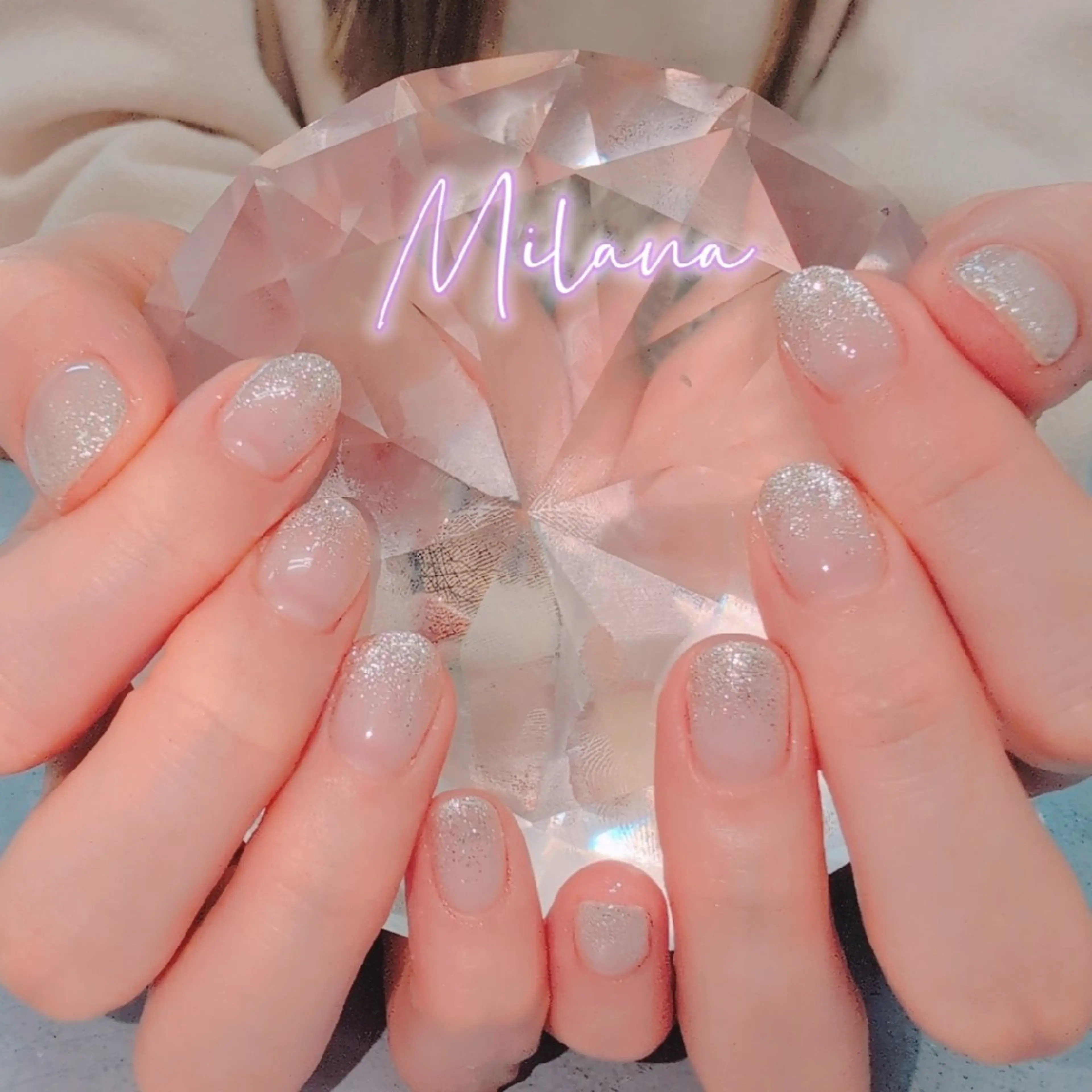 ネイル グラデーション ラメ(グリッター) ラメグラデーション ハンドネイル Milana 川瀬のネイルデザイン