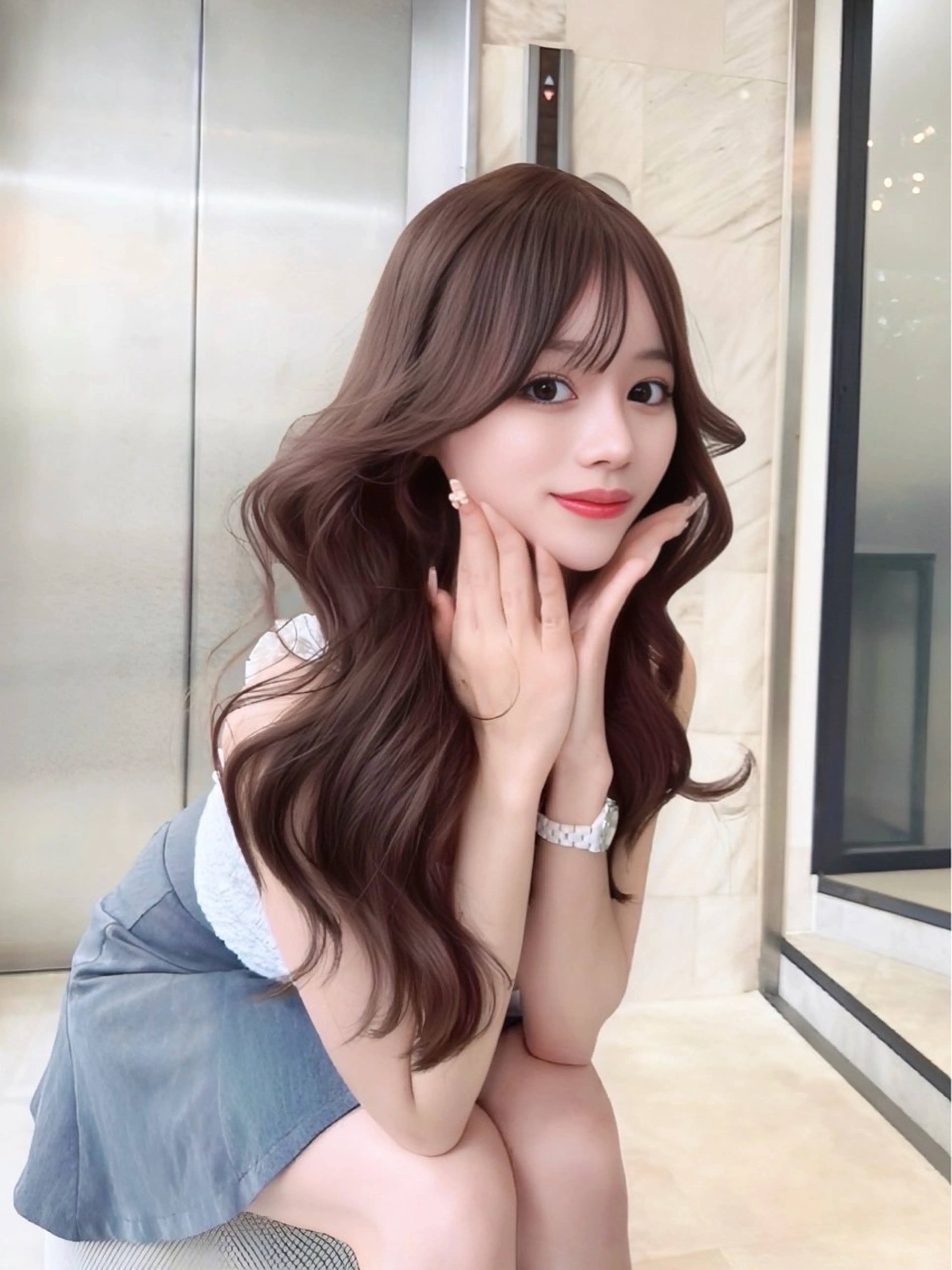 ロング 韓国風ヘア ロング 似合わせカット votan lilleyのヘアスタイル
