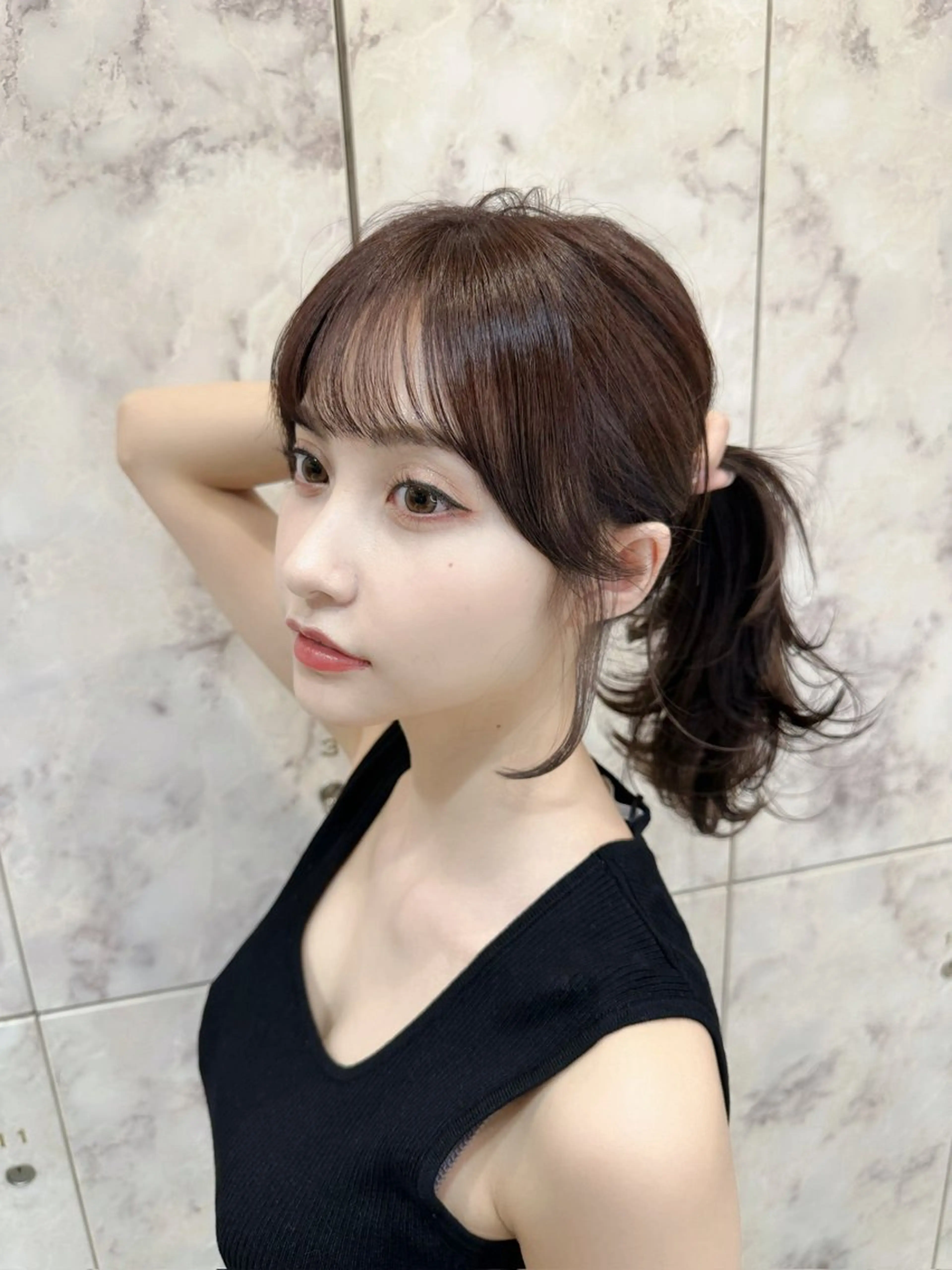 セミロング カラー レイヤーカット カット トリートメント 新宿/韓国風レイヤー 髪質改善/渋谷直樹のヘアスタイル