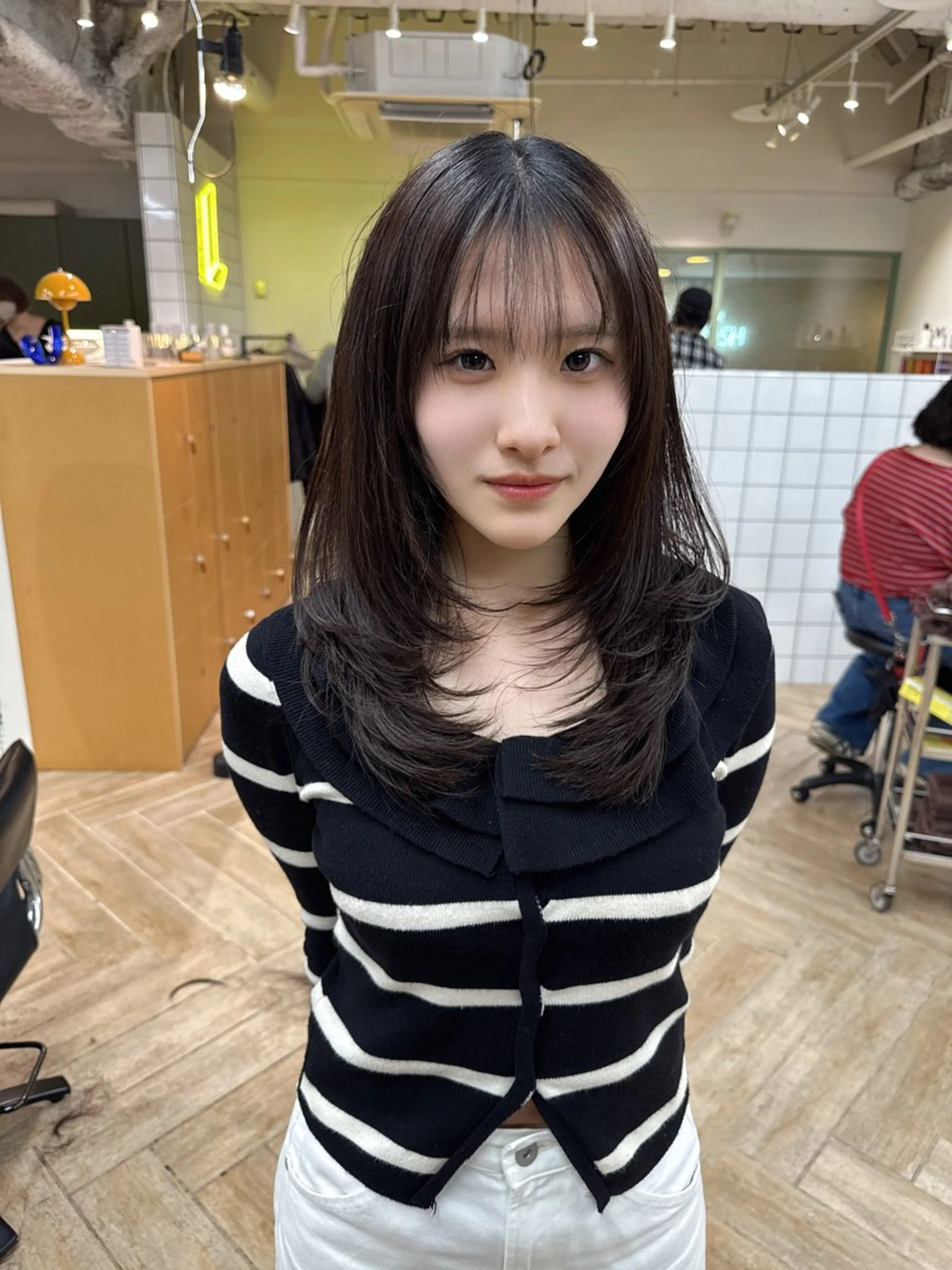 ロング カット トリートメント ダブルカラーベージュ 新潟/万代/髙橋魁真のヘアスタイル