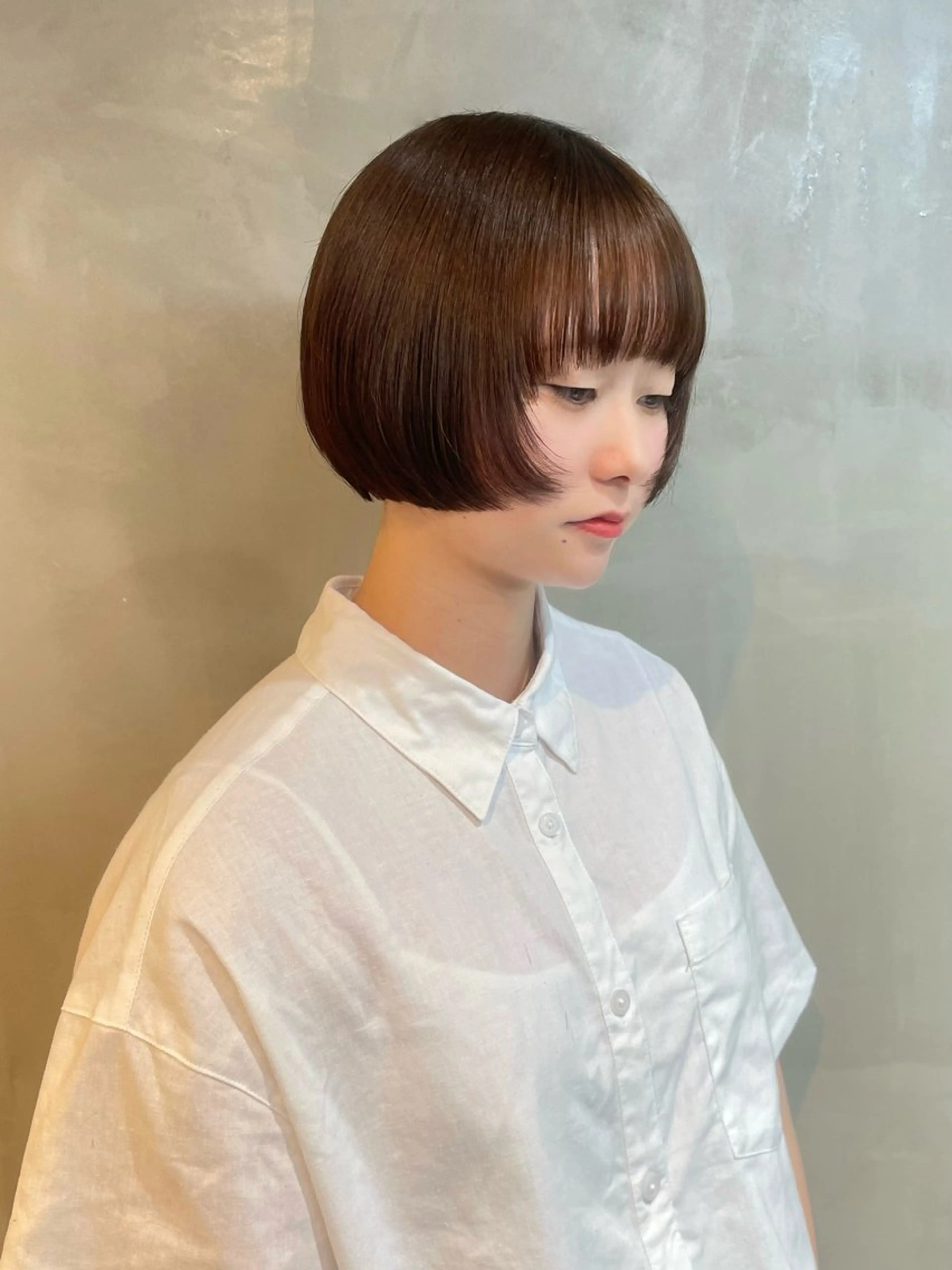 ショート カラー カット ヘアカラー トリートメント カノン/透明感カラー /酸性ストレートのヘアスタイル