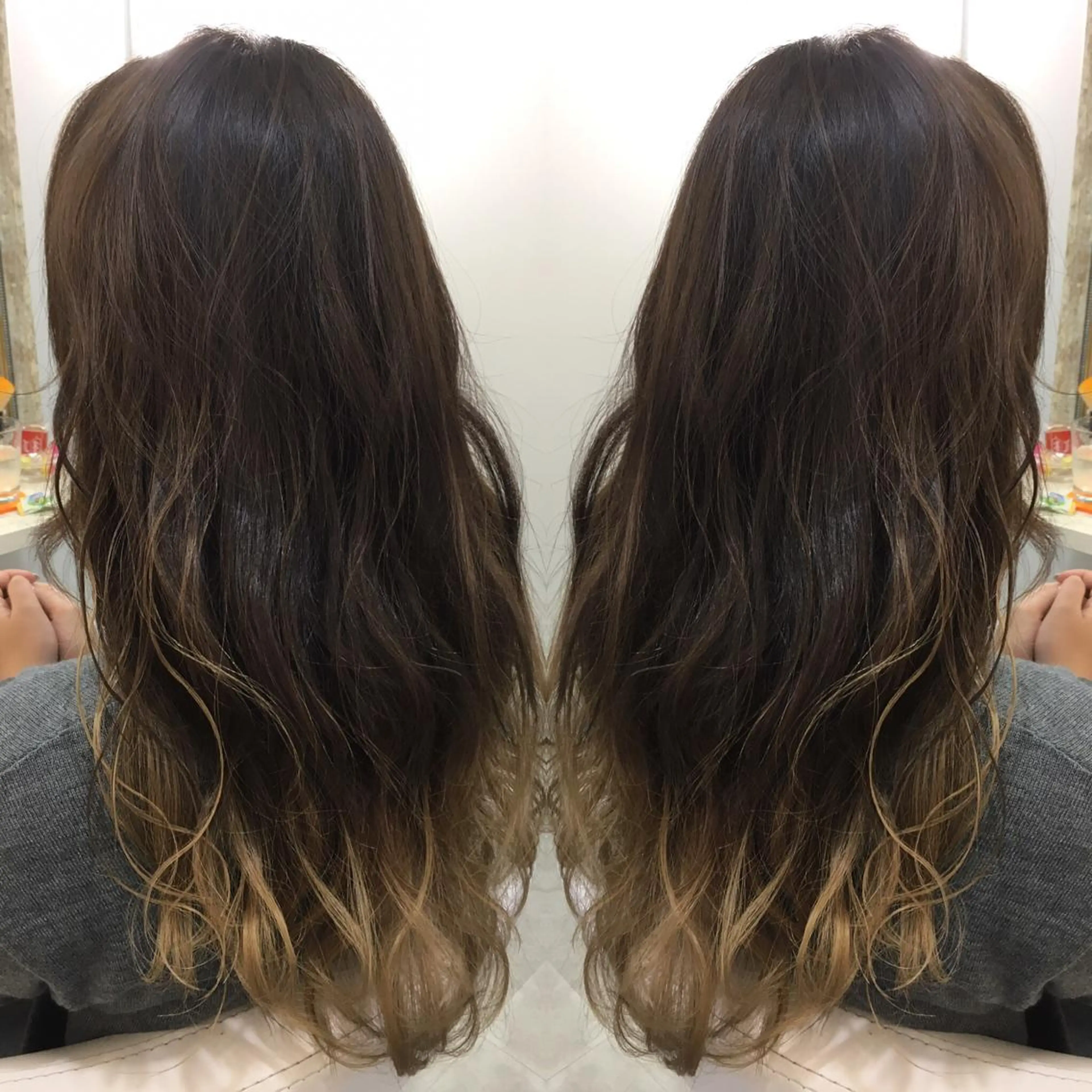 セミロング ロング カラー 髪質改善 中川　翔のヘアスタイル