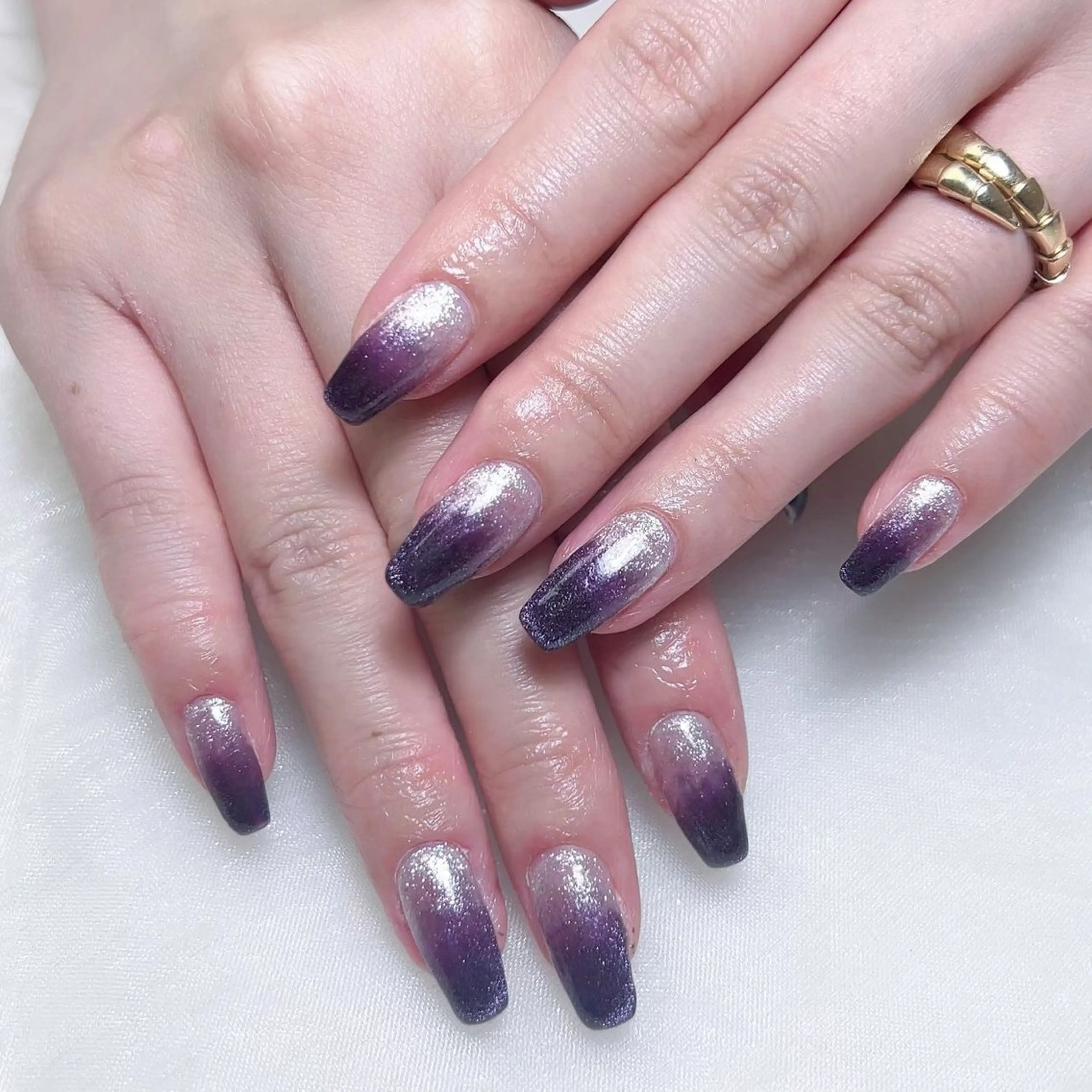 メンズ ネイル グラデーション マグネットネイル ハンドネイル Nail salon 木にいるのネイルデザイン