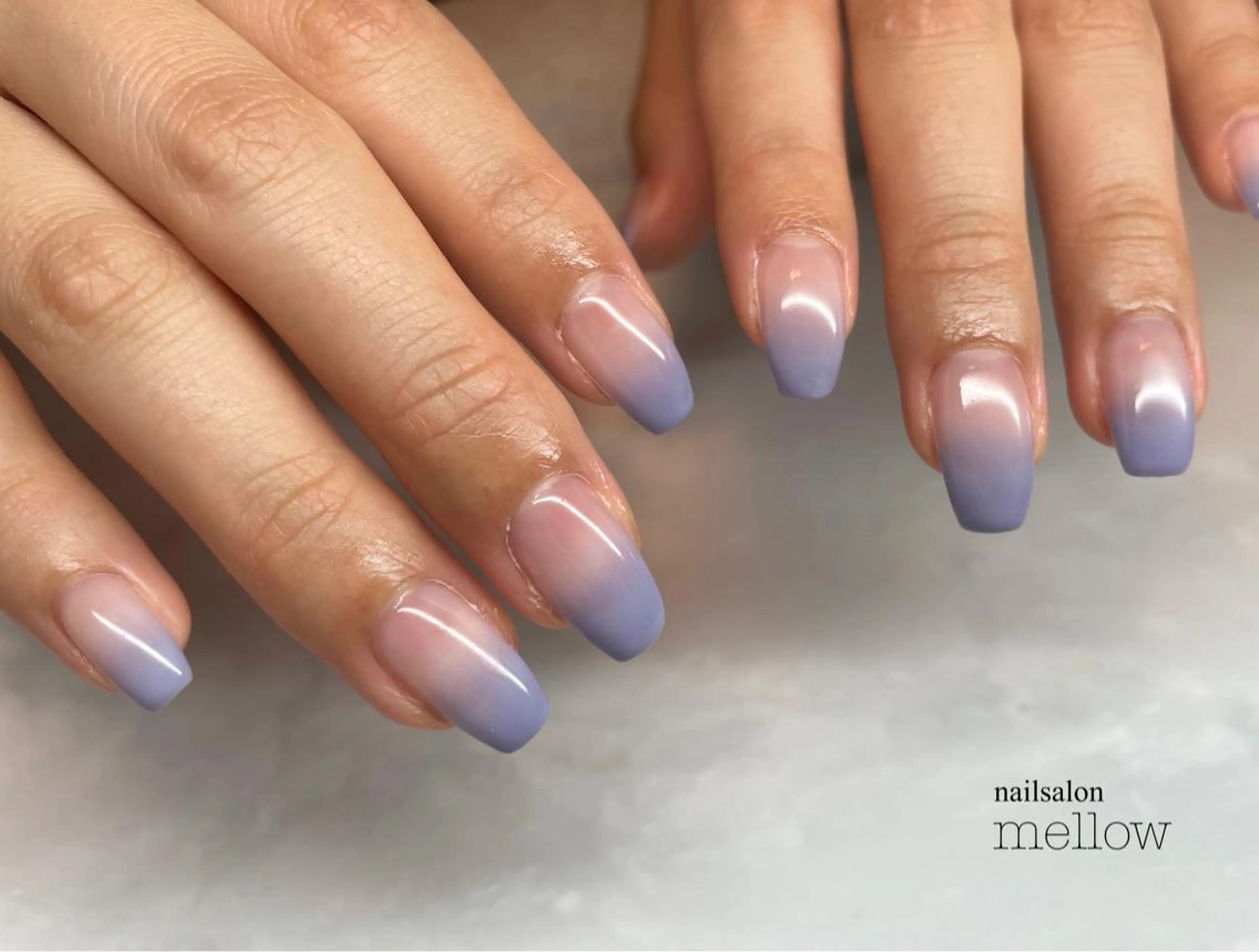 ネイル ブルー グラデーション パープル 大山 浩美のネイルデザイン