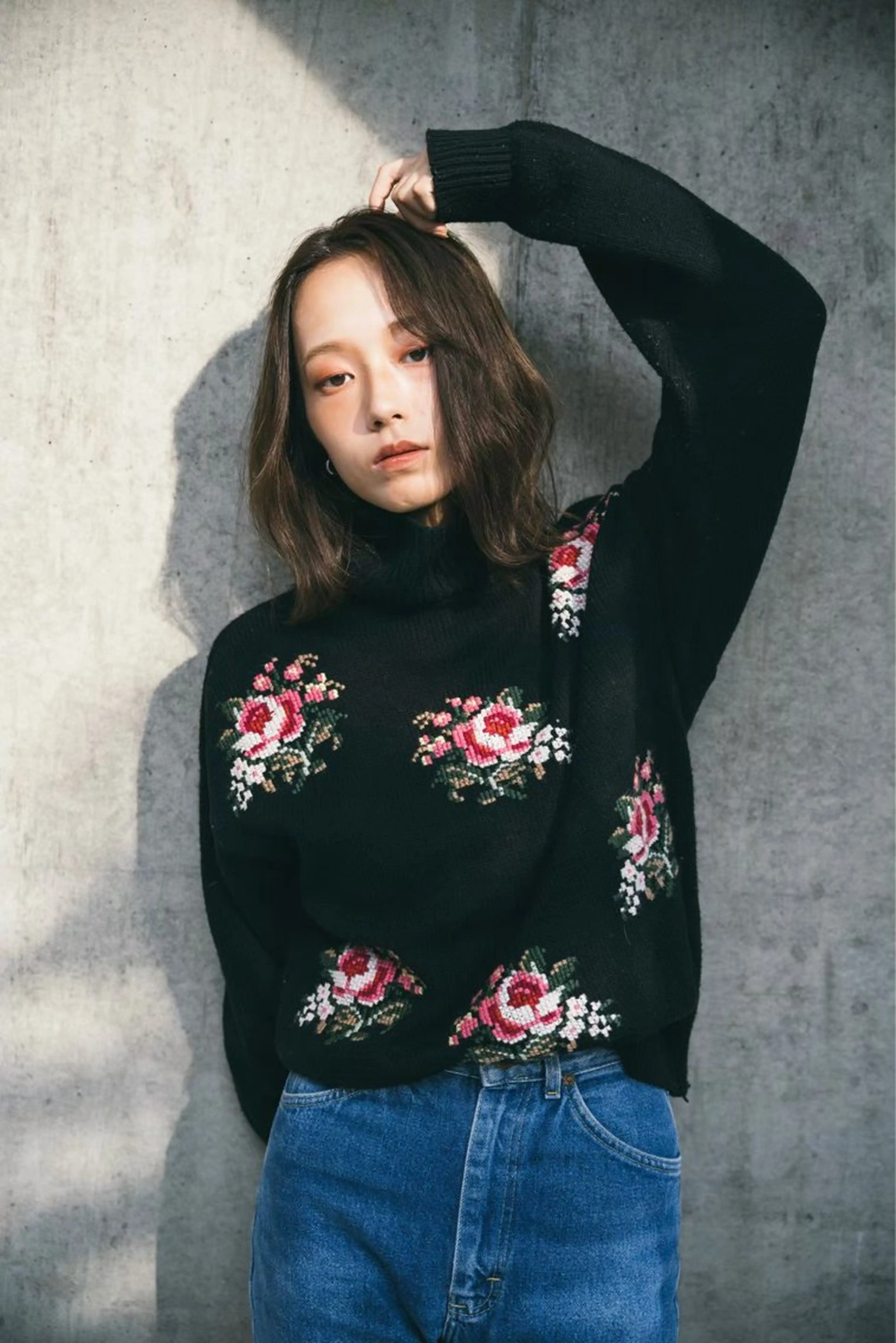 ミディアム ヘアカラー MOE /艶感カラー /韓国風スタイルのヘアスタイル