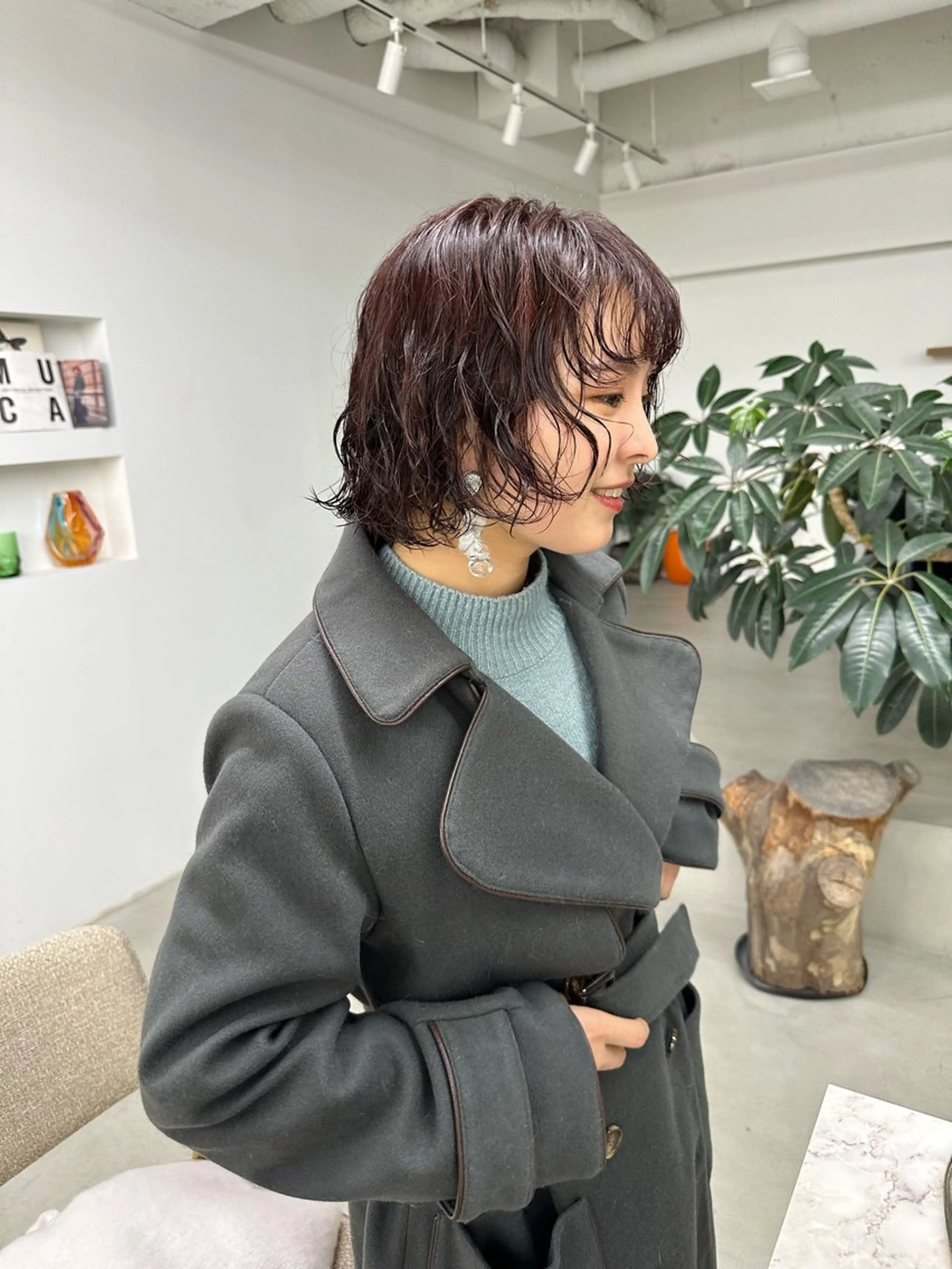 ミディアム パーマ ミディアムパーマ パーマ 岩戸 新のヘアスタイル