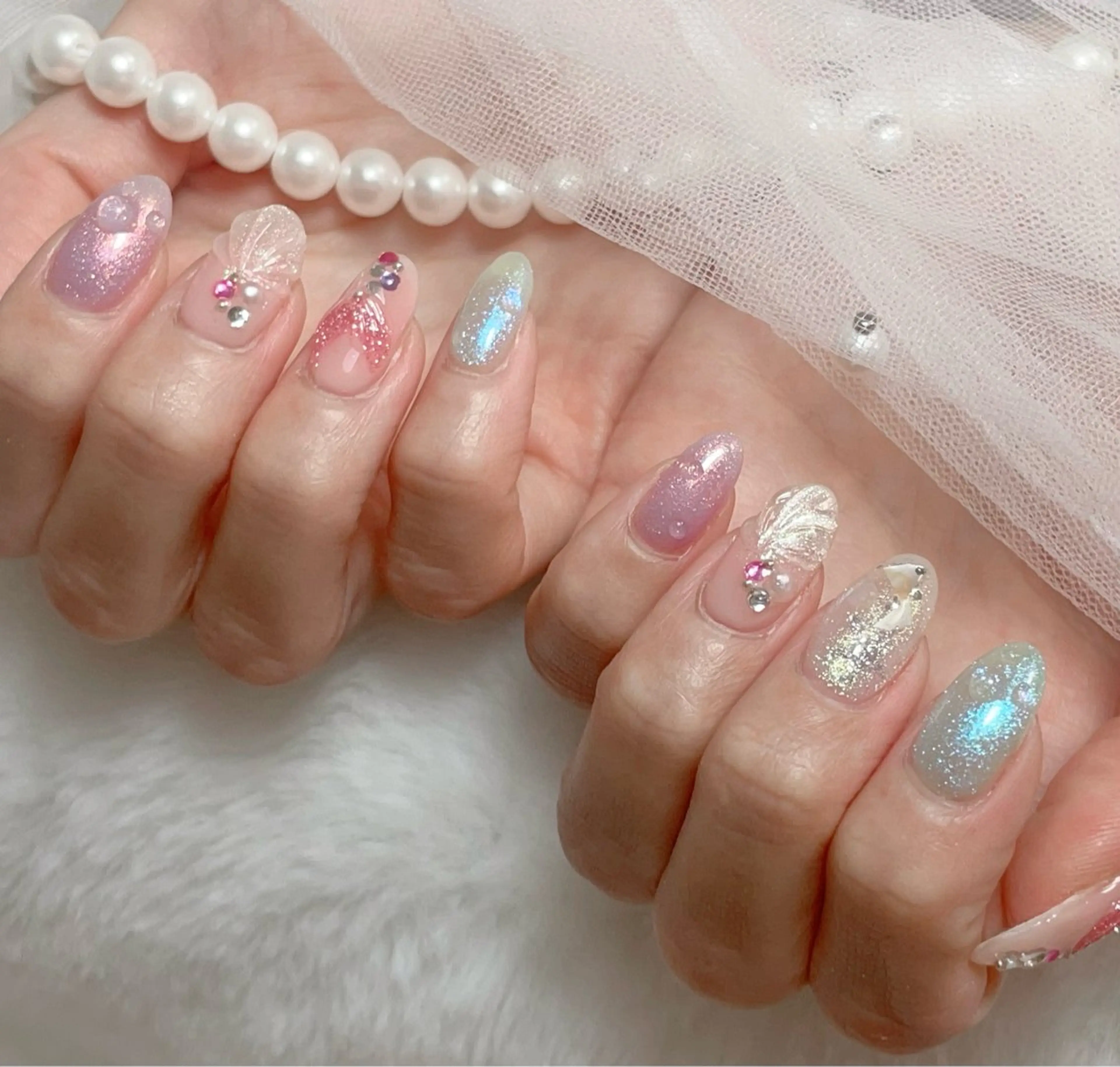 ネイル アートネイル フットネイル ジェルネイル マグネットネイル パラジェル ハンドネイル B·U Nail大宮 長さだし専門店のネイルデザイン