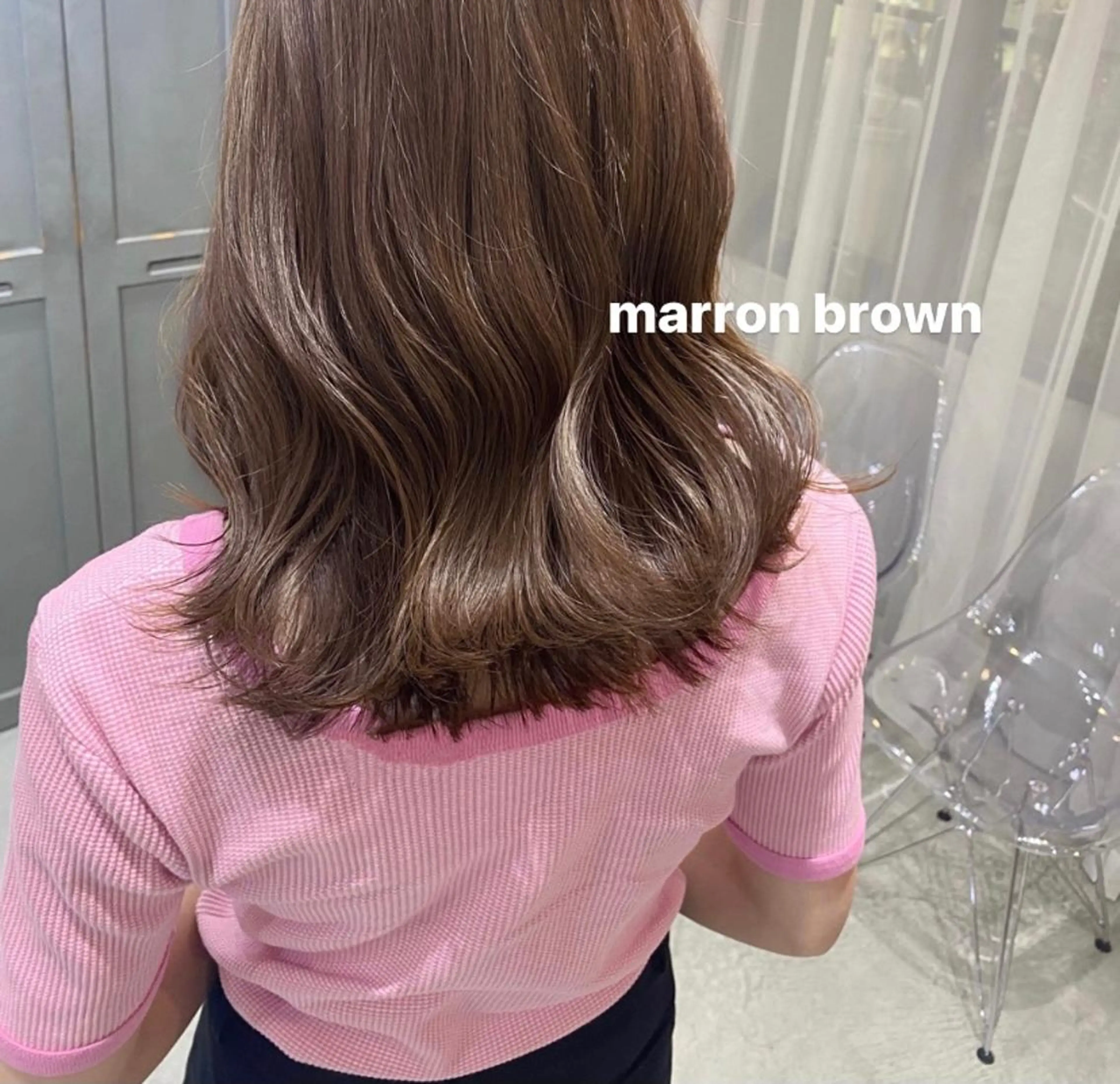 ミディアム カラー パーマ ヘアアレンジ ブリーチ ブラウンカラー 透明感カラー ハイトーン/透け感 カラー🎀真香のヘアスタイル