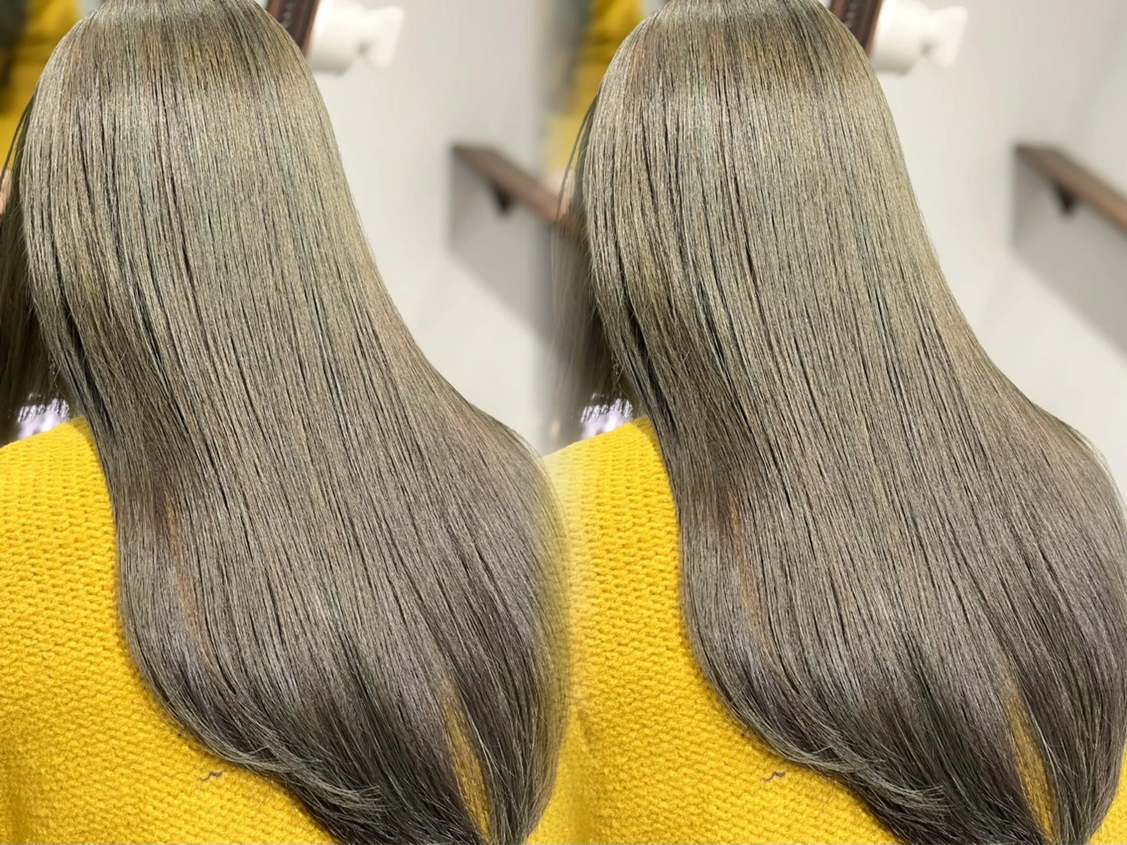 セミロング カラー 透明感カラー グレージュ オリーブグレージュ オリーブグレー カット ヘアカラー トリートメント 村上 大武のヘアスタイル