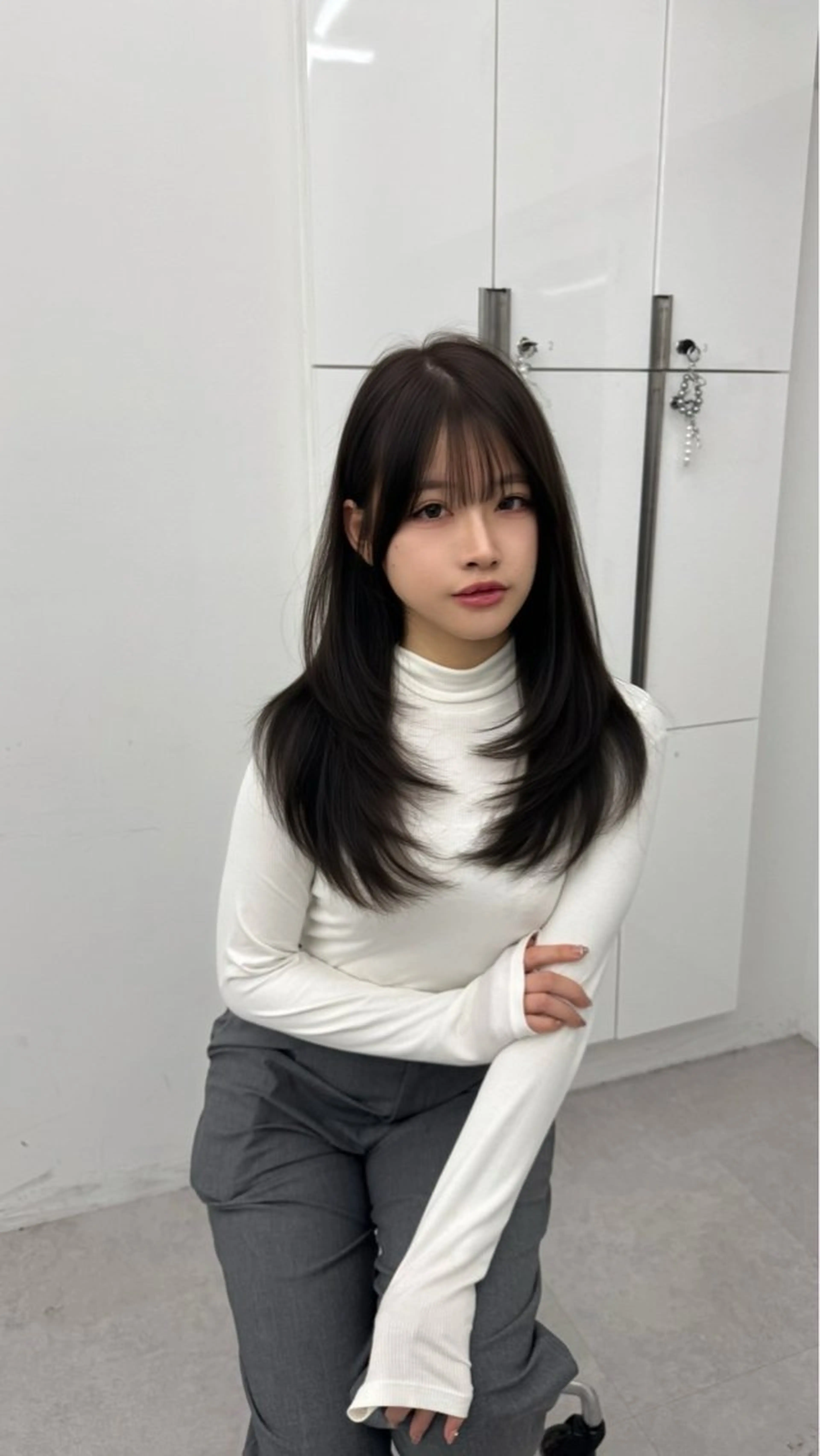 ミディアム カラー ヘアアレンジ カット ヘアカラー トリートメント 顔周り&ミディアム 特化/池袋/kokiのヘアスタイル