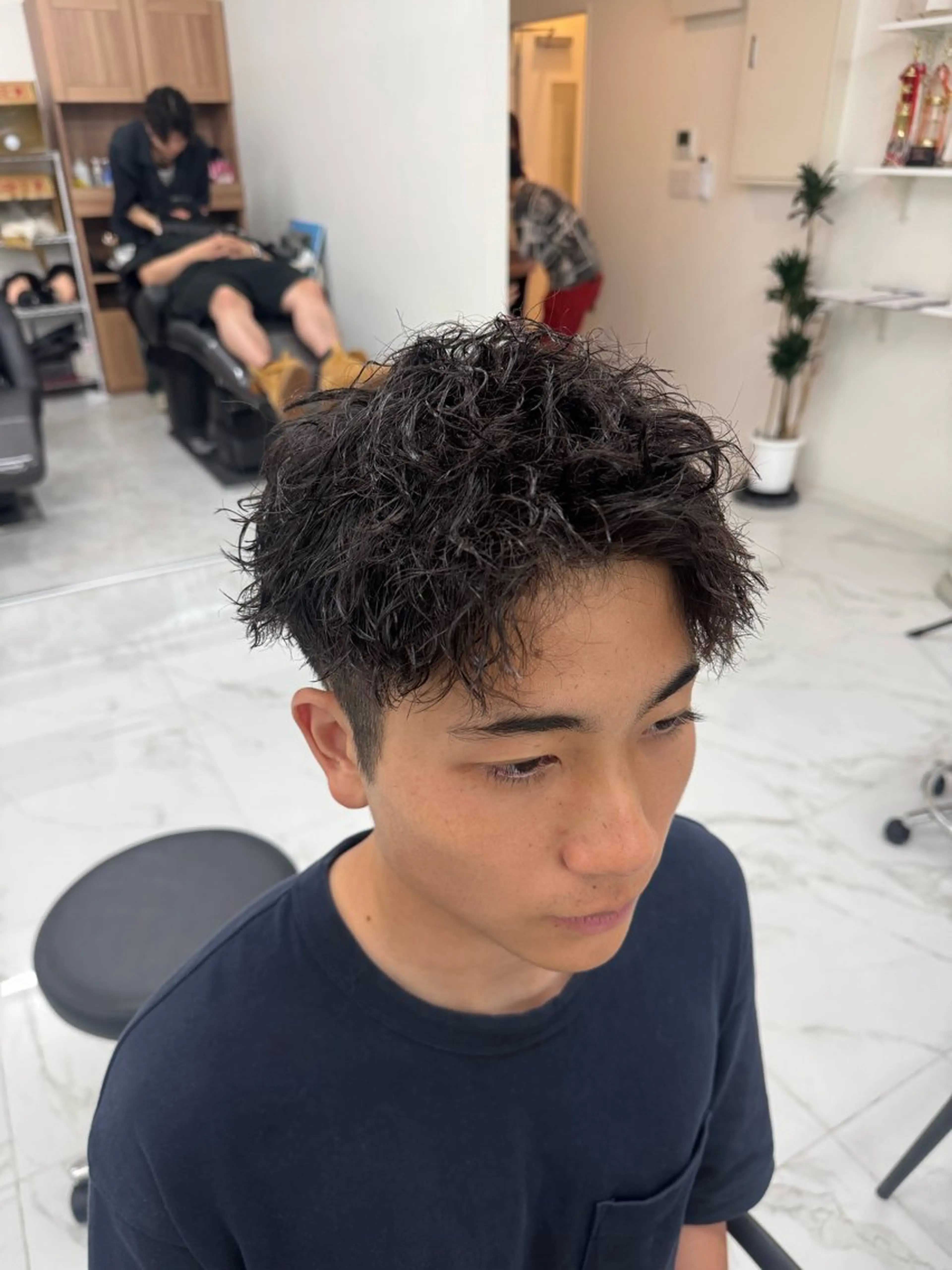 ショート パーマ メンズ メンズ/パーマ/ 京都駅/井上光のヘアスタイル