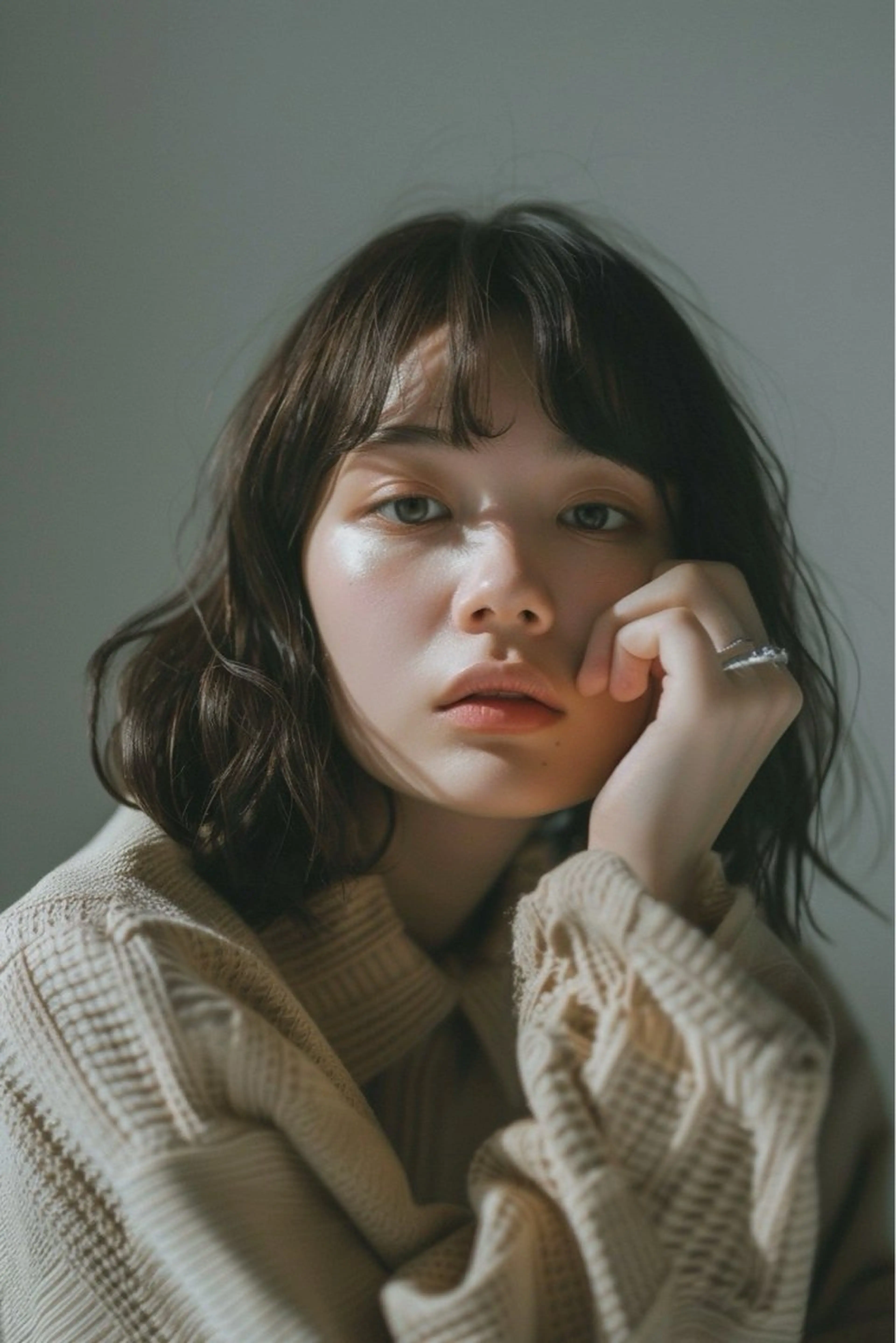 ミディアム 新宿/韓国レイヤー/ 顔まわり/メンズヘアのヘアスタイル