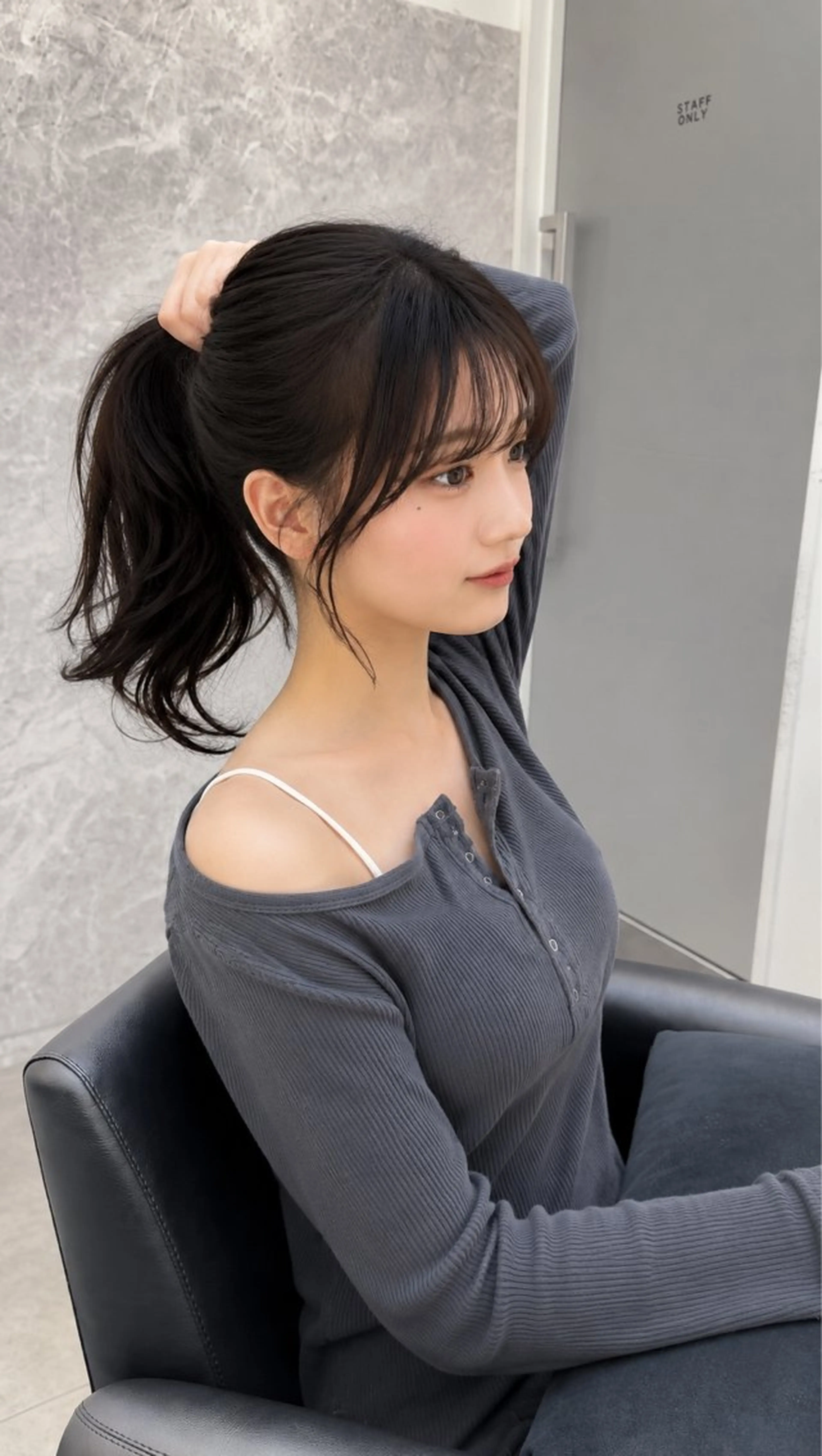 セミロング 小顔カット 縮毛矯正 トリートメント 髪質改善×韓国ヘア HIROのヘアスタイル