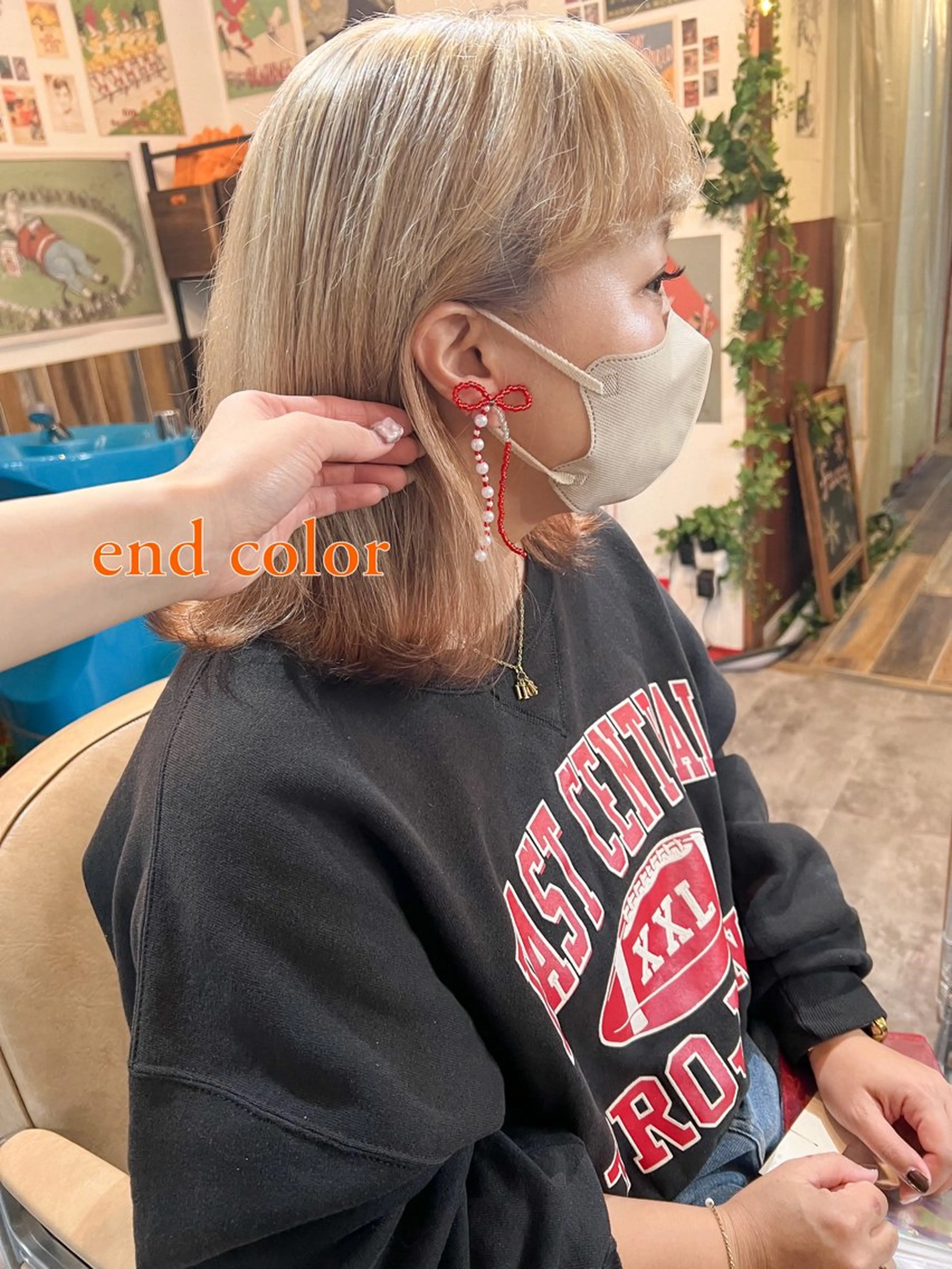 ミディアム カラー デザインカラー ヘアカラー カラーパティシエ facce🌼ikoのヘアスタイル