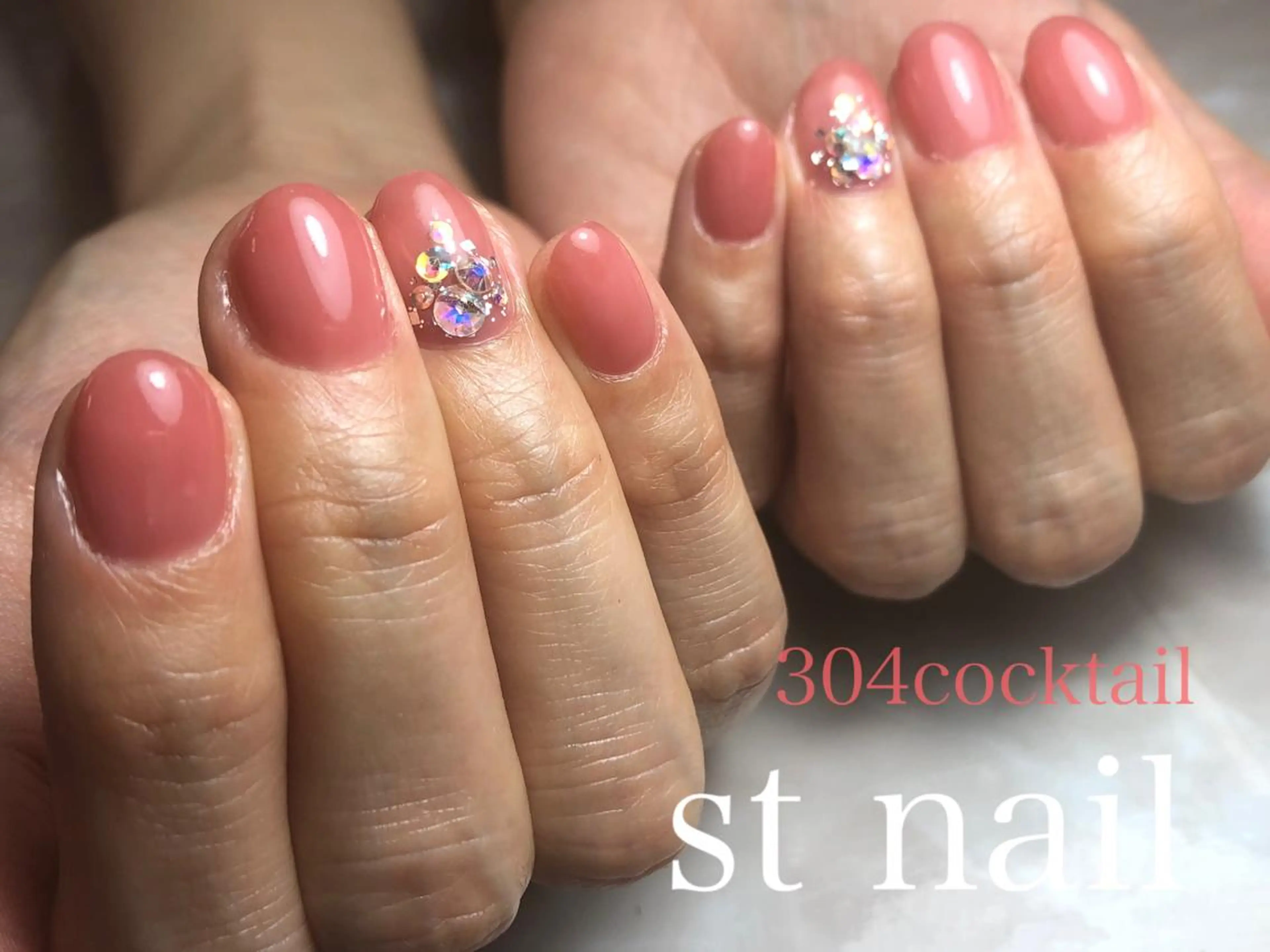 ネイル オフィスネイル シンプルネイル ストーンネイル st nailのネイルデザイン