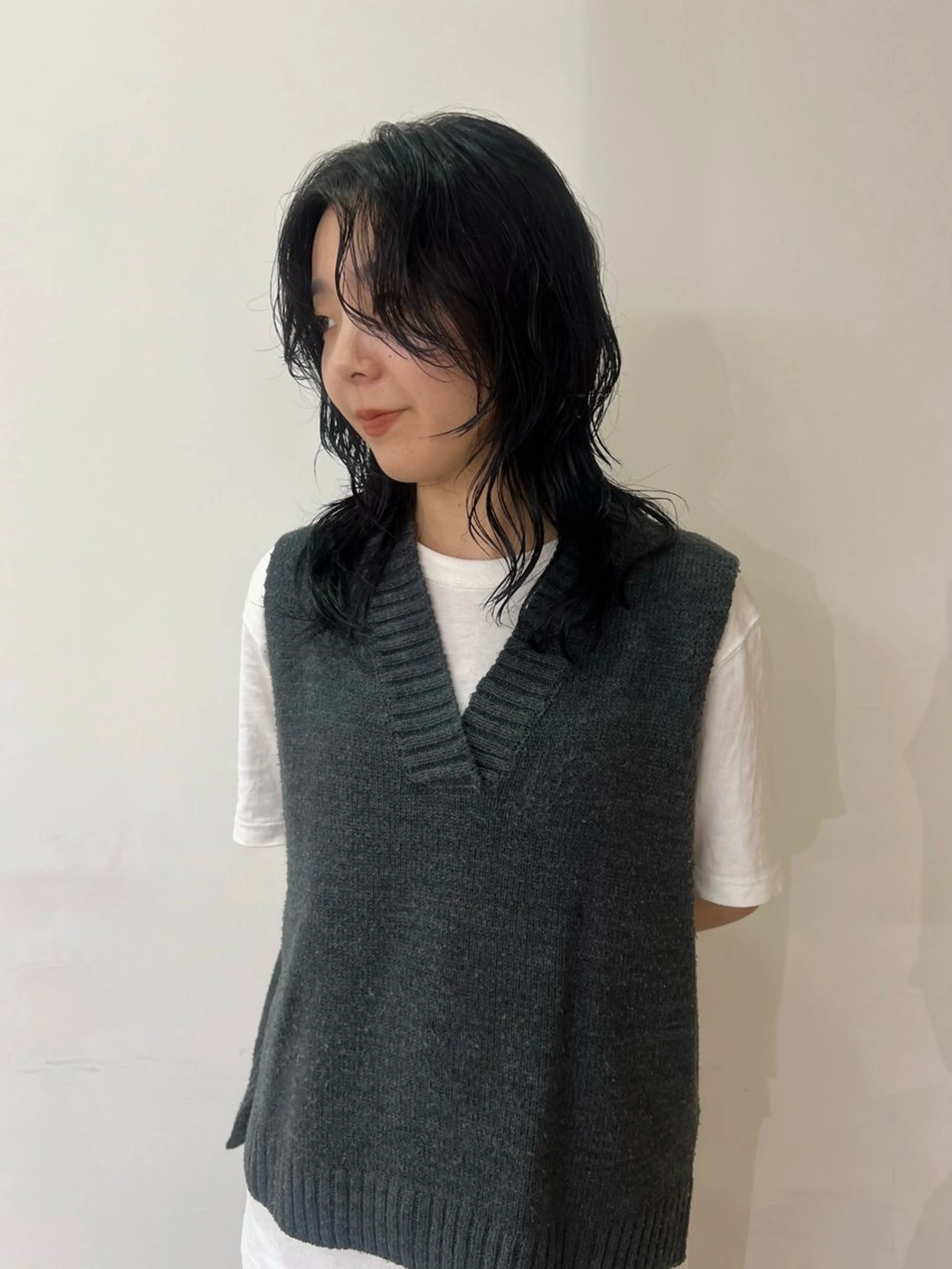 ミディアム パーマ ミディアムパーマ カット パーマ トリートメント nonoka オリーブ/レイヤーのヘアスタイル