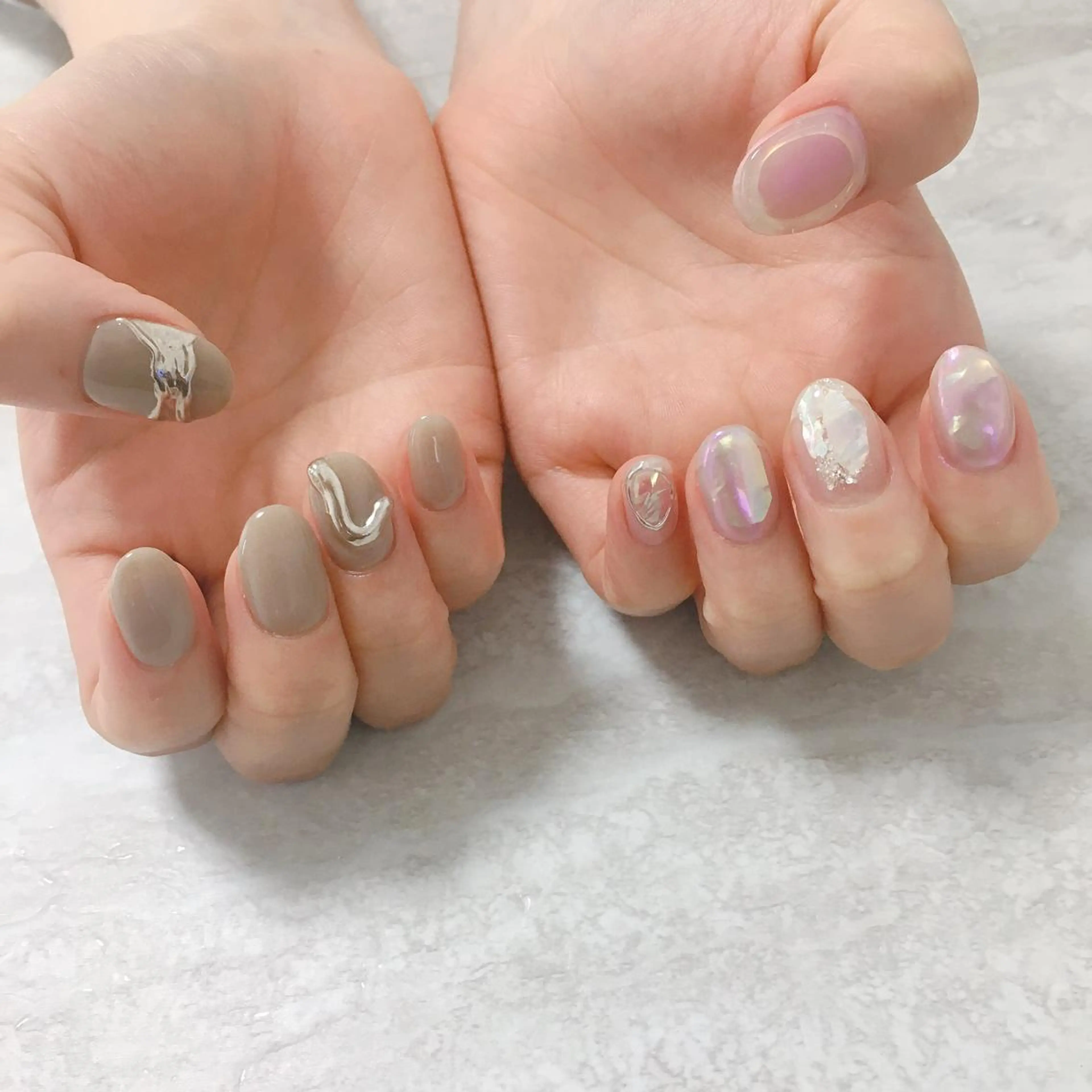 ネイル 氷ネイル・うるうるネイル ハンドネイル nailsalon Asryのネイルデザイン