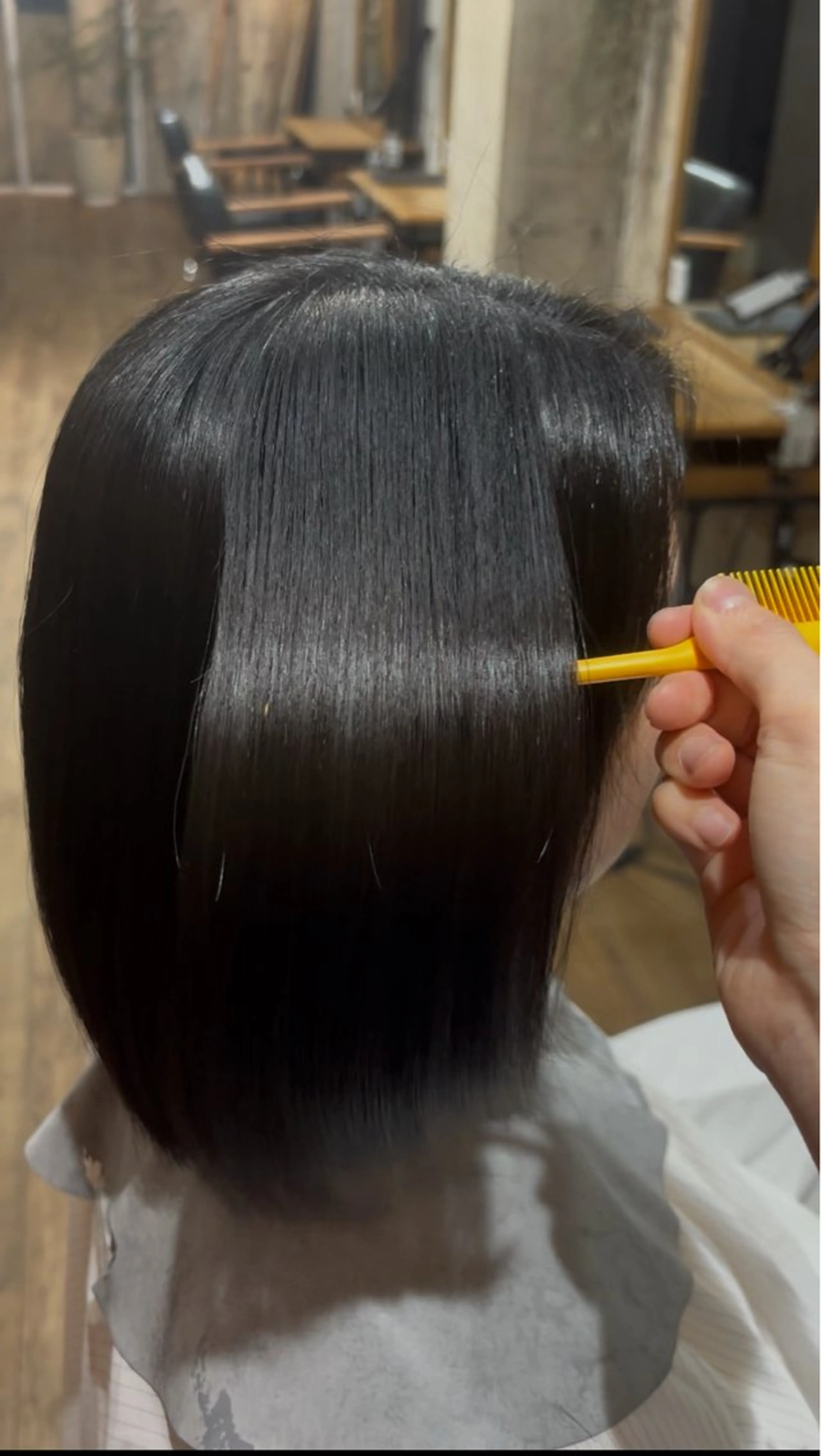 ミディアム 縮毛矯正 カット 縮毛矯正 トリートメント 透明感カラー/パーマ /烏丸御池/寿々乃のヘアスタイル